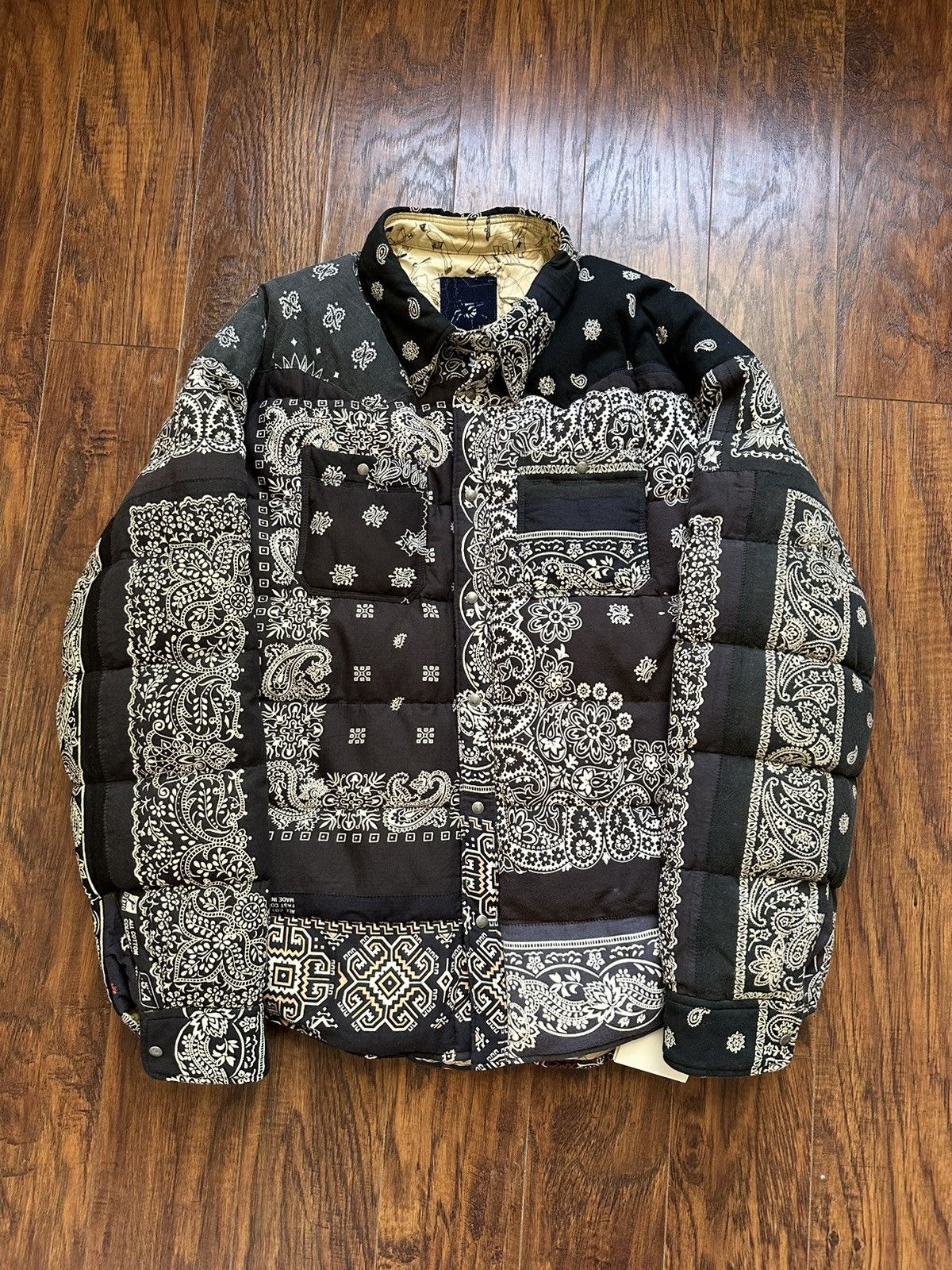 Visvim Visvim ICT kerchief down jacket black bandana 2021 | Grailed