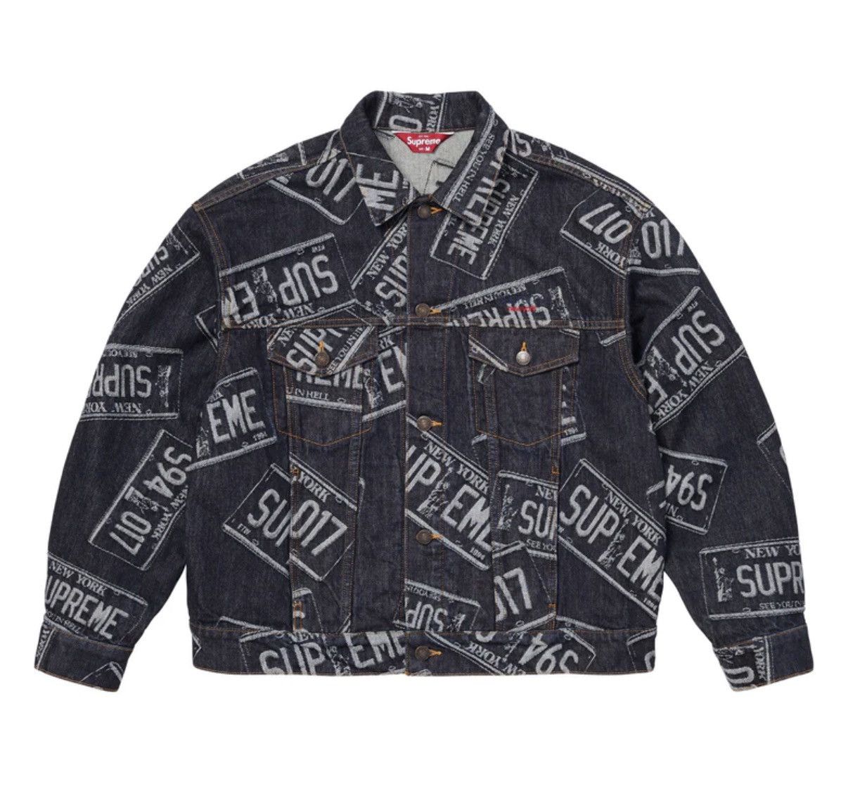 Supreme Denim Trucker Jacket (License Plate) Size US L / EU 52-54 / 3 - 1 Thumbnail