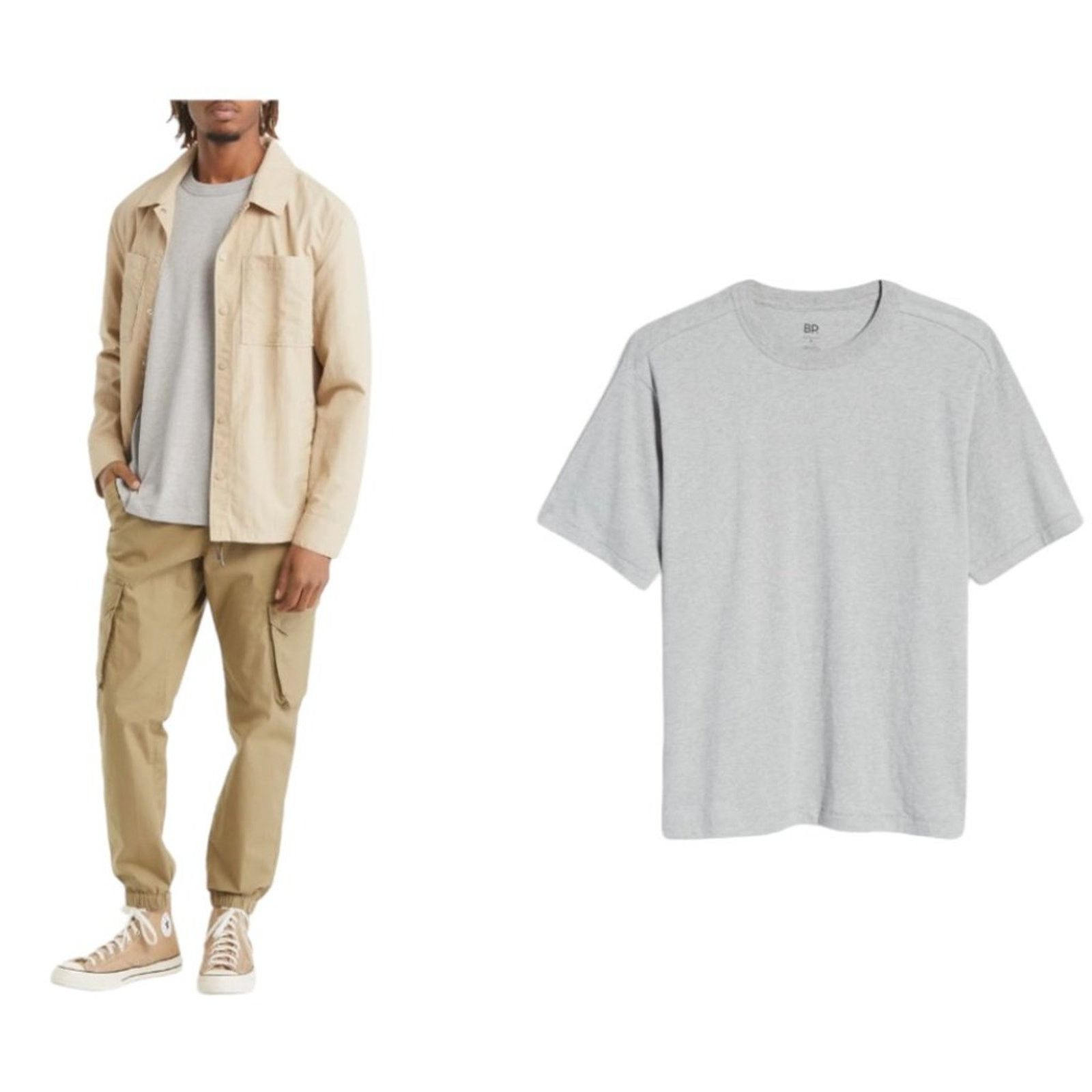BP. BP 100% Cotton Grey Solid Cotton Crewneck T-Shirt Small Size US S / EU 44-46 / 1 - 1 Thumbnail