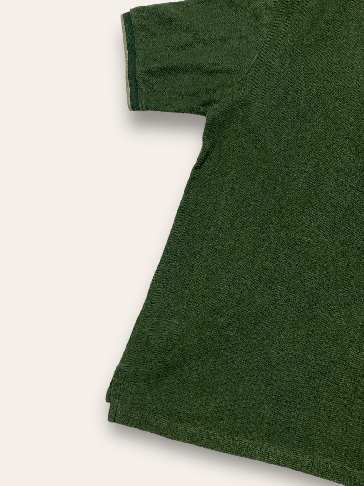 Vintage Vintage YVES SAINT LAURENT Green Texture Polo Shirt Size US L / EU 52-54 / 3 - 10 Thumbnail