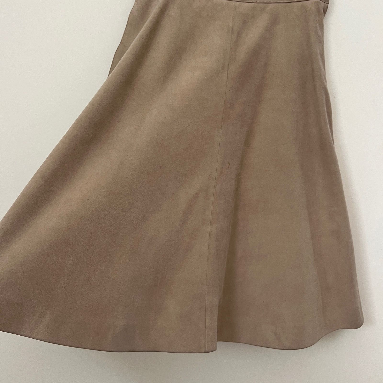 Loewe LOEWE Classic A Line Suede Tan Skirt Size 38 (XS / 0-2 US) Size 24" / US 00 / IT 34 - 3 Thumbnail