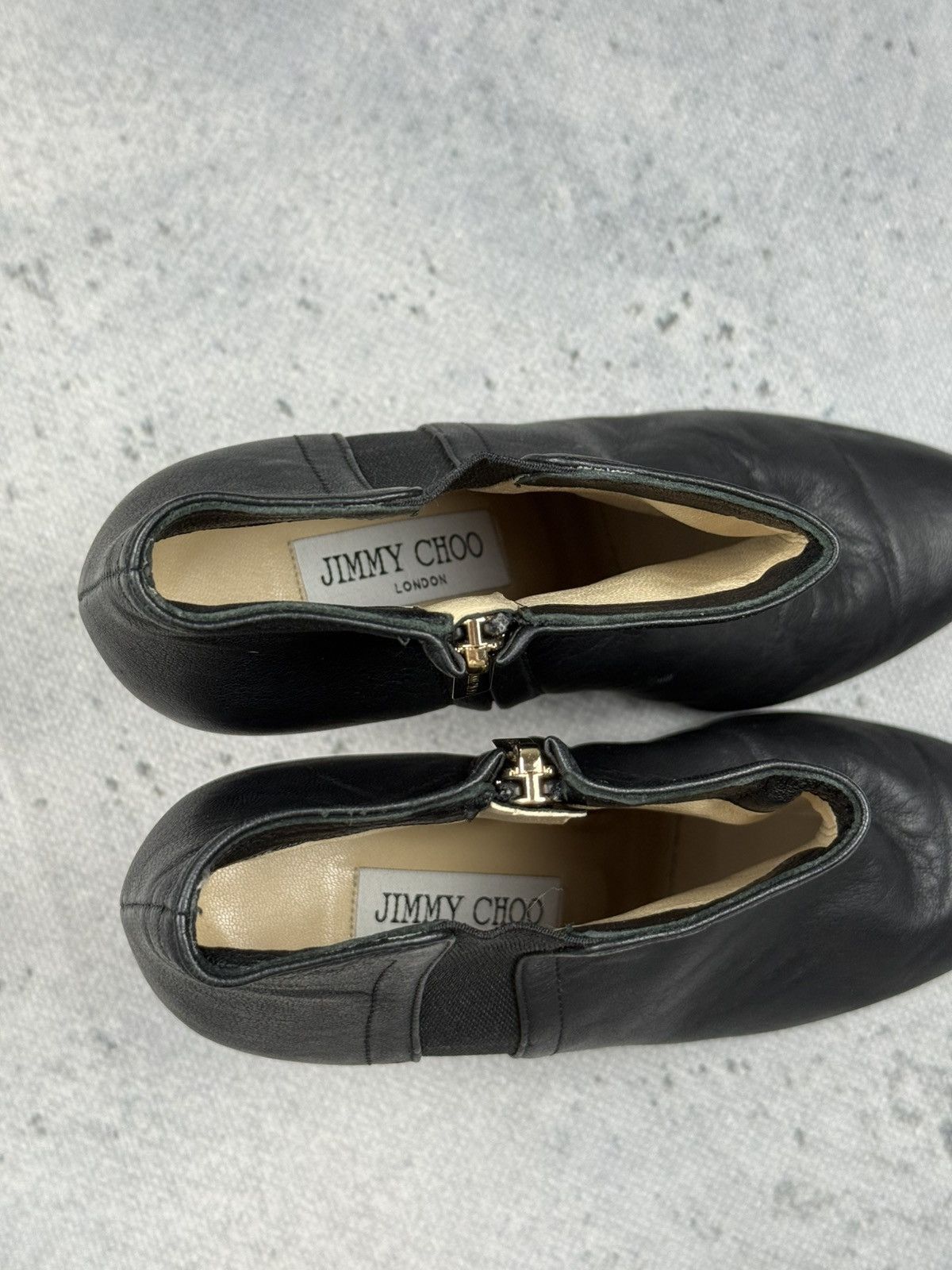 Jimmy Choo Jimmy Choo Black Leather Ankle Boots Stiletto Heels Italy Size US 7 / IT 37 - 11 Thumbnail