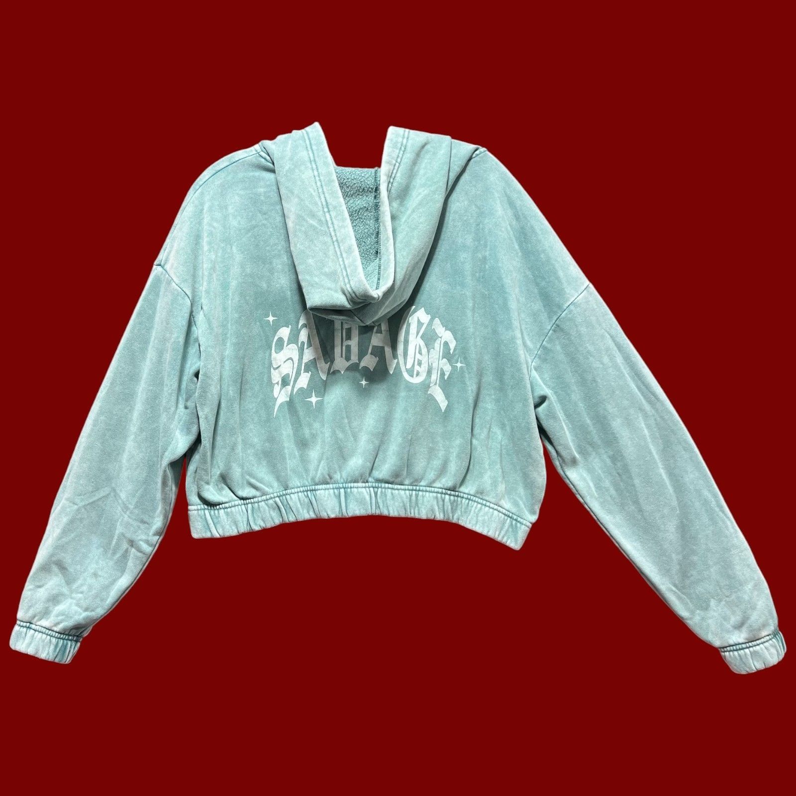 rue21 Rue 21 - Women's Long Sleeve Hooded Sweatshirt - Green - Ext Size XL / US 12-14 / IT 48-50 - 2 Thumbnail