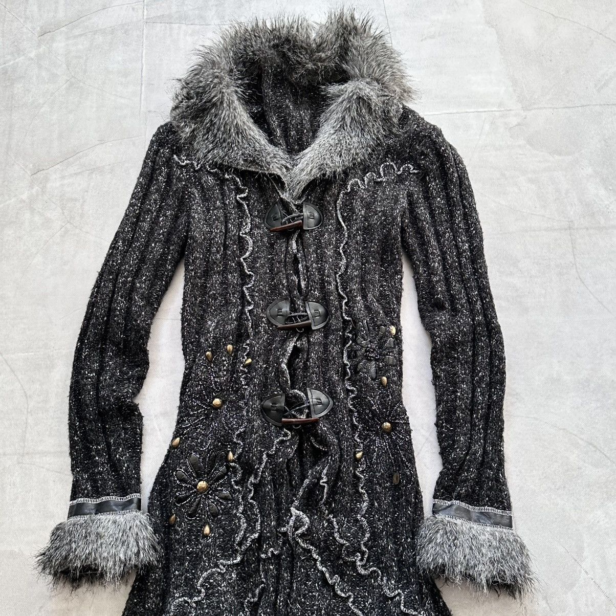 Hysteric Glamour × Undercover Gothic Faux Fur Cardigan Sweater Zone Bleue Rundholz Vibe Size L / US 10 / IT 46 - 2 Thumbnail