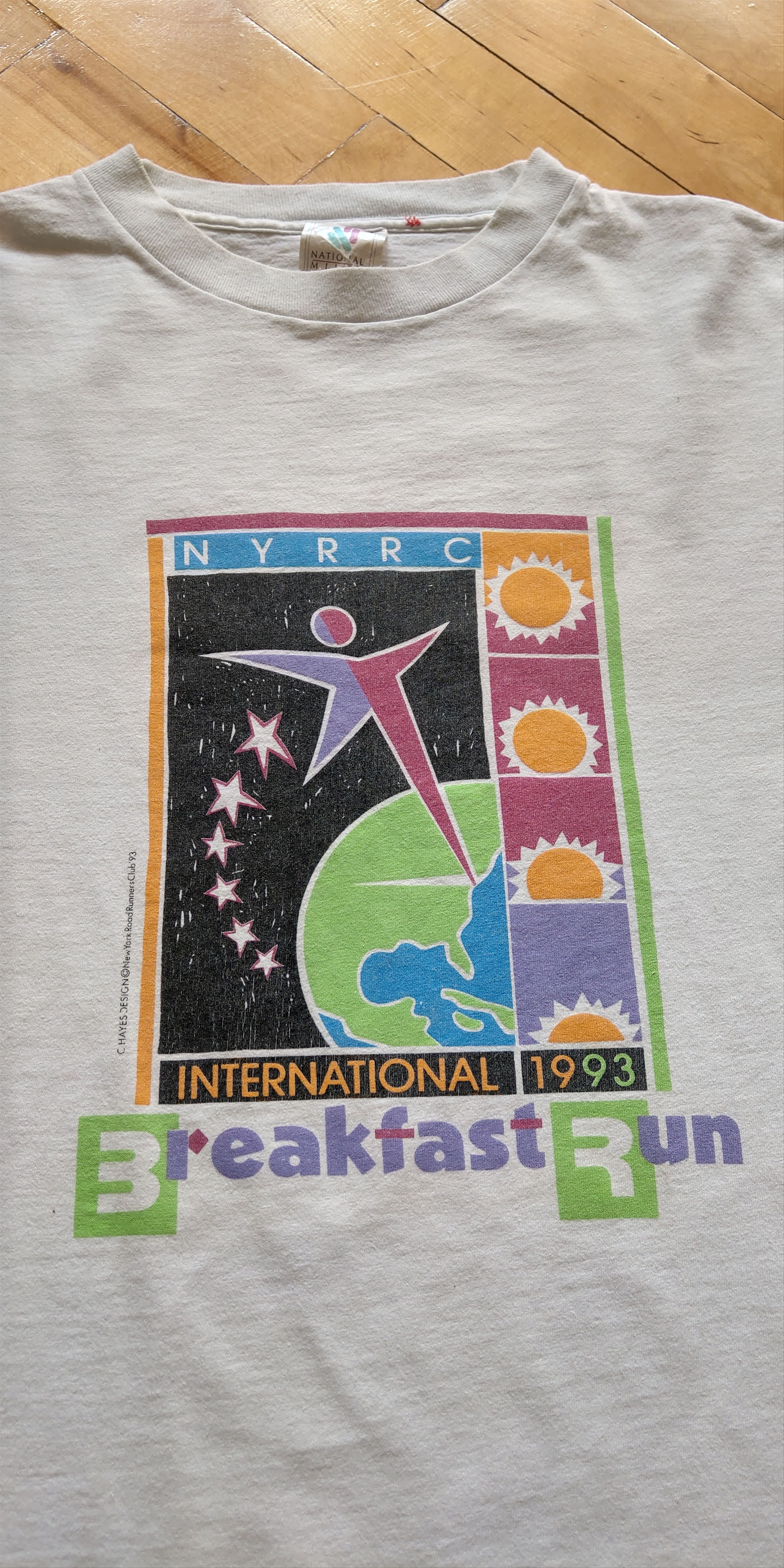 Vintage NYC 1993 Breakfast Run Shirt Rare tee Vintage 90s Size US XL / EU 56 / 4 - 1 Thumbnail