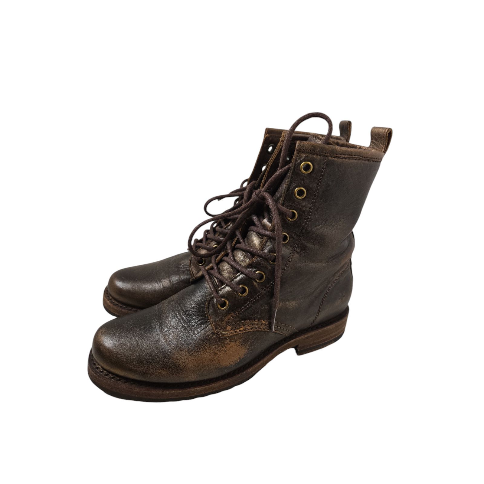 Frye Frye Veronica Combat Brown Leather Lace Up Boots Size 5.5 Size US 5.5 / IT 35.5 - 2 Thumbnail