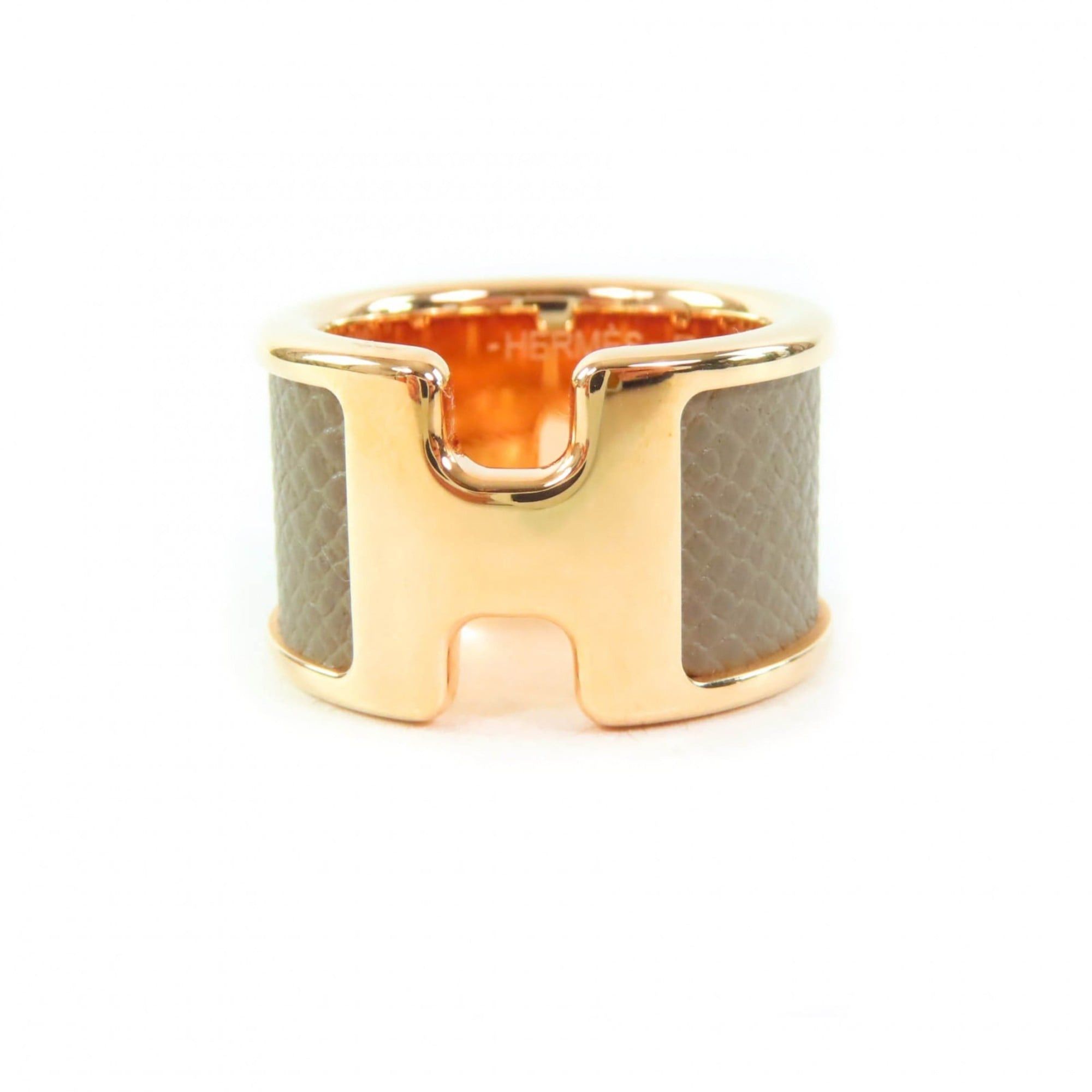 Hermes HERMES Olympe GM Etoupe Pink Gold Madame Veau H Design Ring, Size XS, with Box and Dust Bag, Made in France Size ONE SIZE - 1 Thumbnail