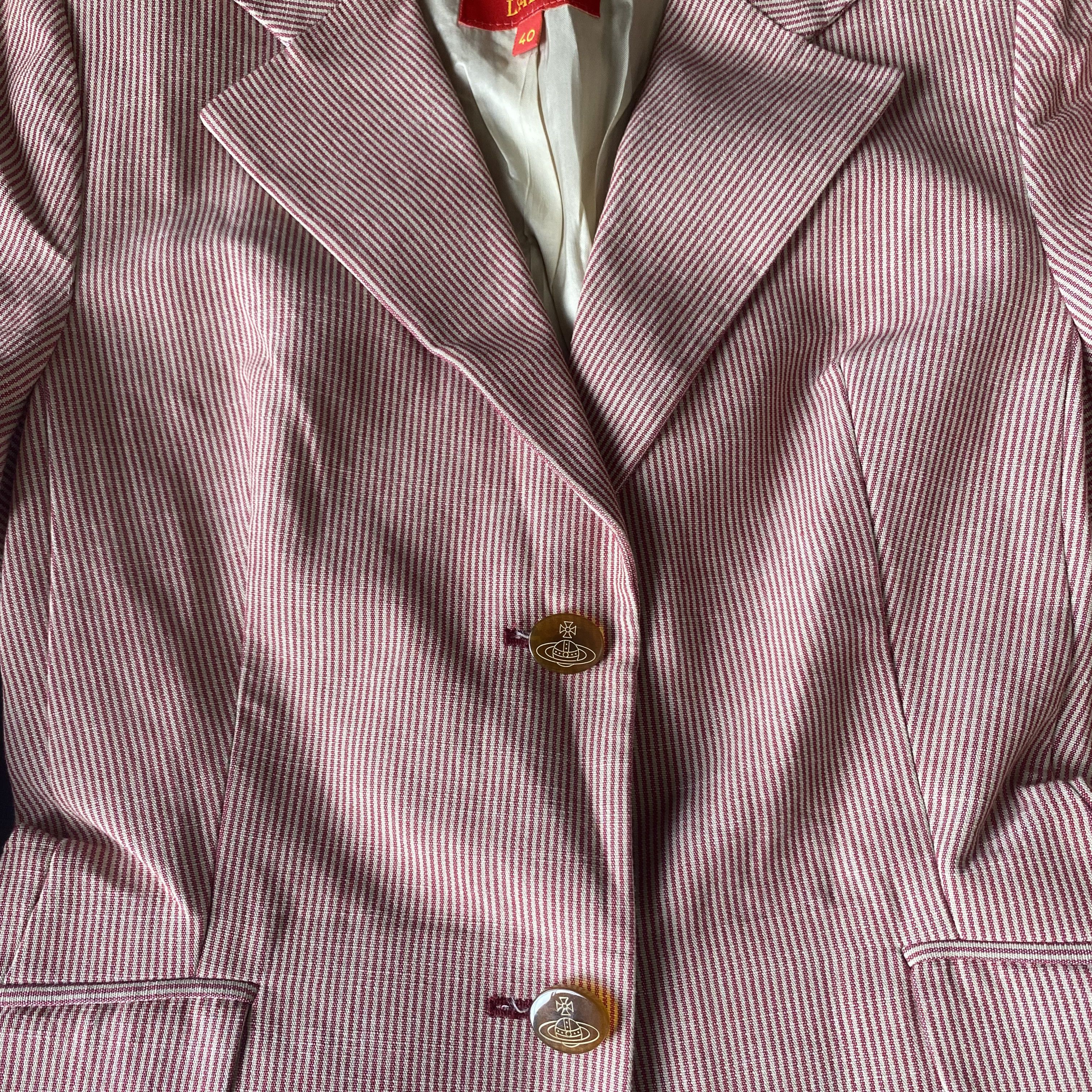 Vivienne Westwood Red Label Vintage Red Striped Blazer Jacket Size S / US 4 / IT 40 - 5 Thumbnail