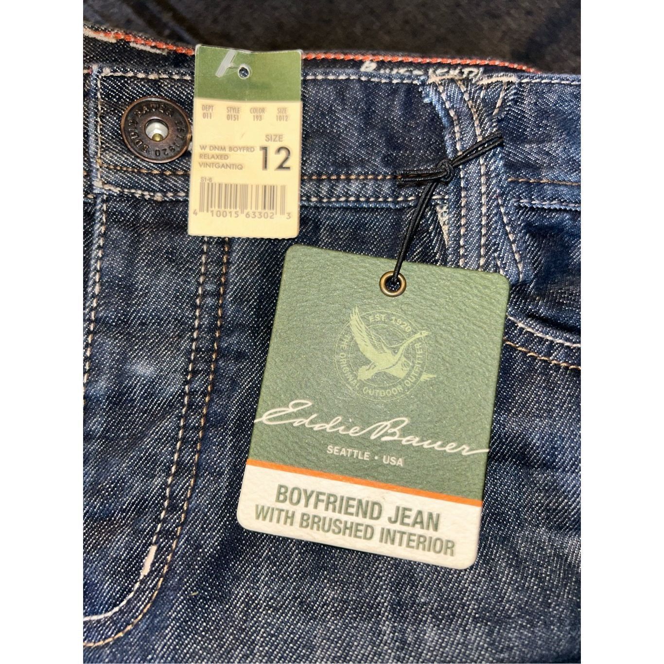 Eddie Bauer Eddie Bauer Boyfriend Jeans Women's 12 Blue Relaxed Dark Was Size 34" / US 12 / IT 48 - 3 Thumbnail