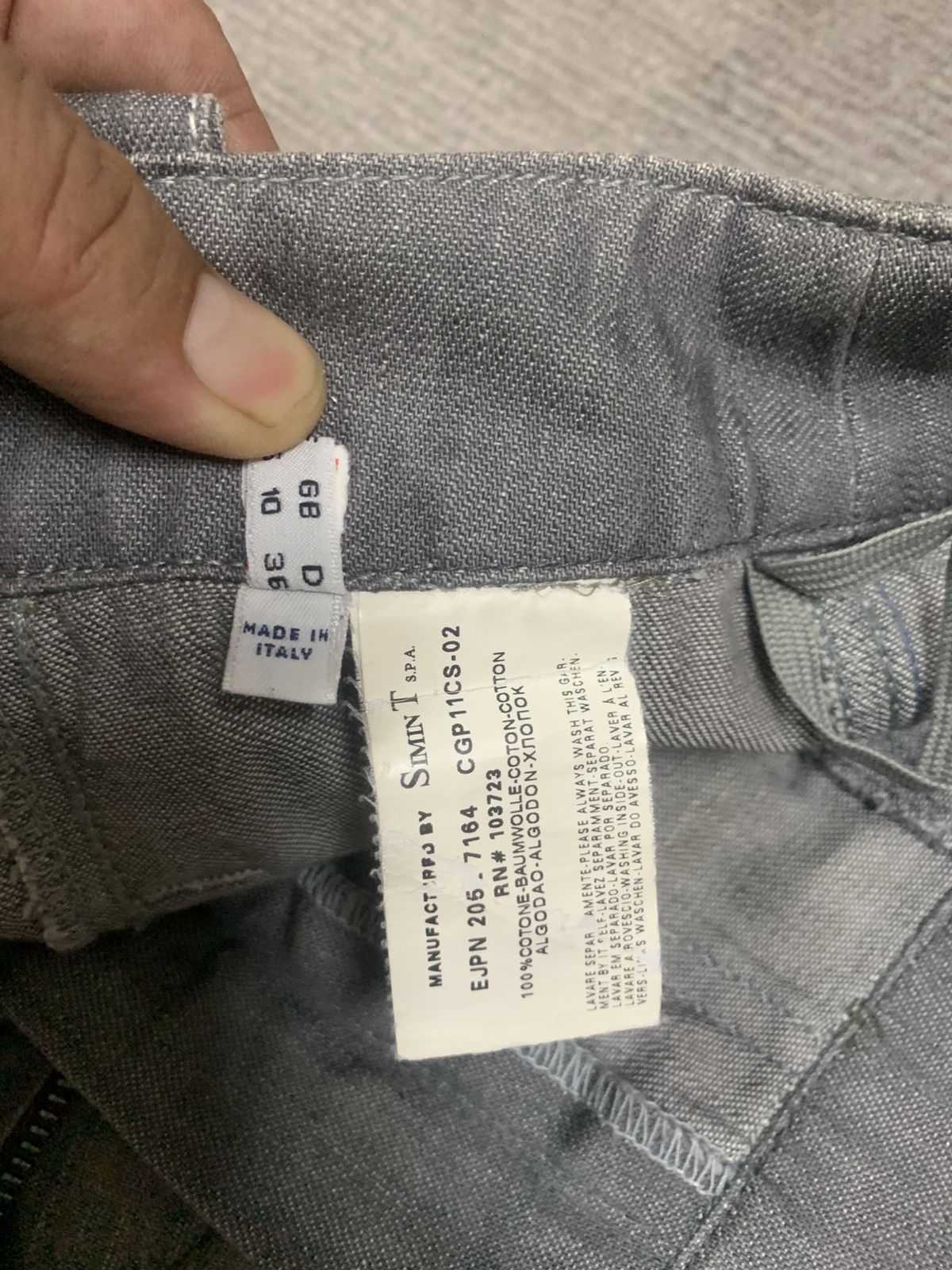 Emporio Armani Denim Balloon Leg Washed Trousers Size 28" / US 6 / IT 42 - 10 Thumbnail