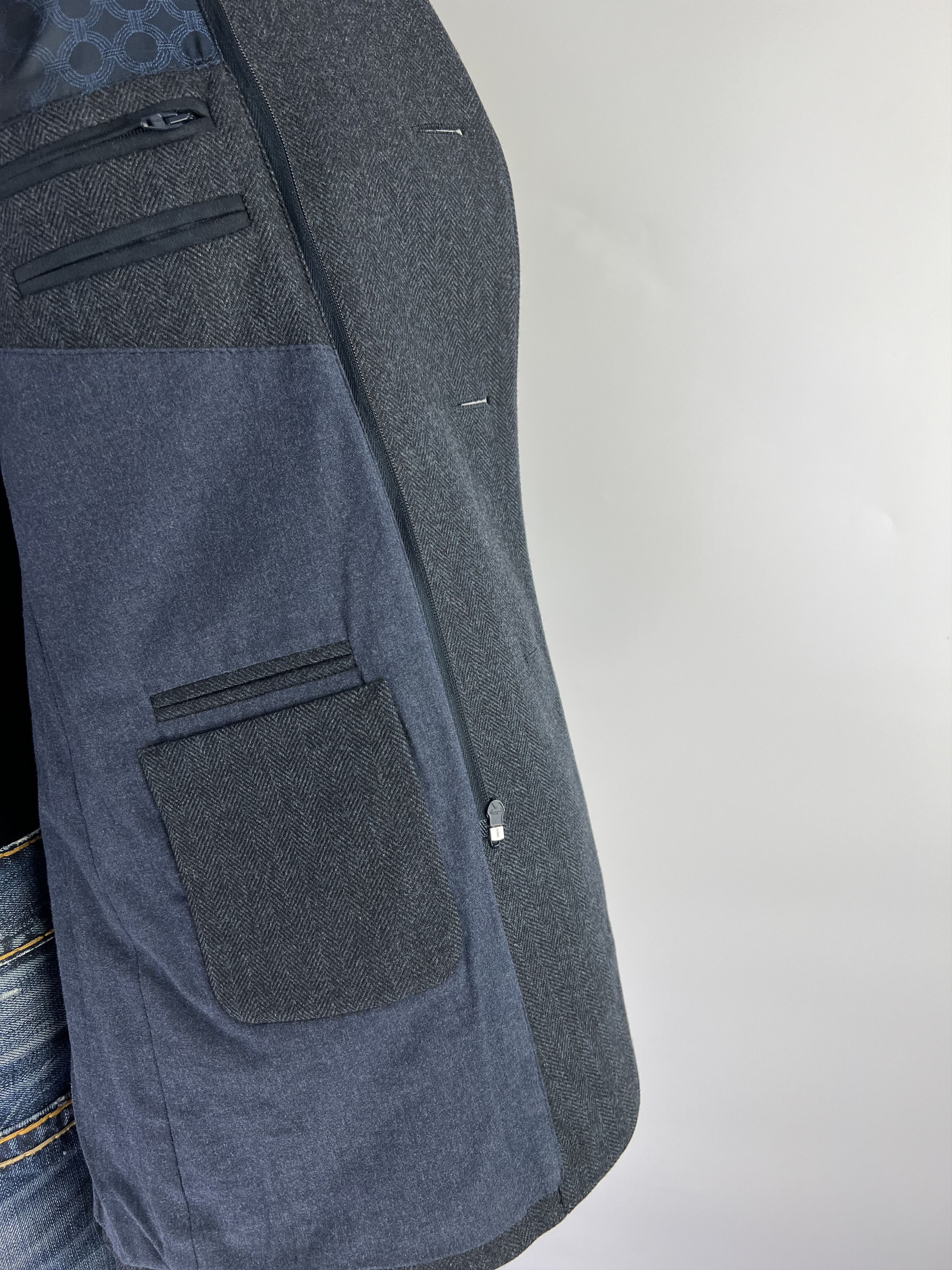 Corneliani Corneliani ID Herringbone Wool Cashmere Blazer 54R Size 54R - 12 Thumbnail