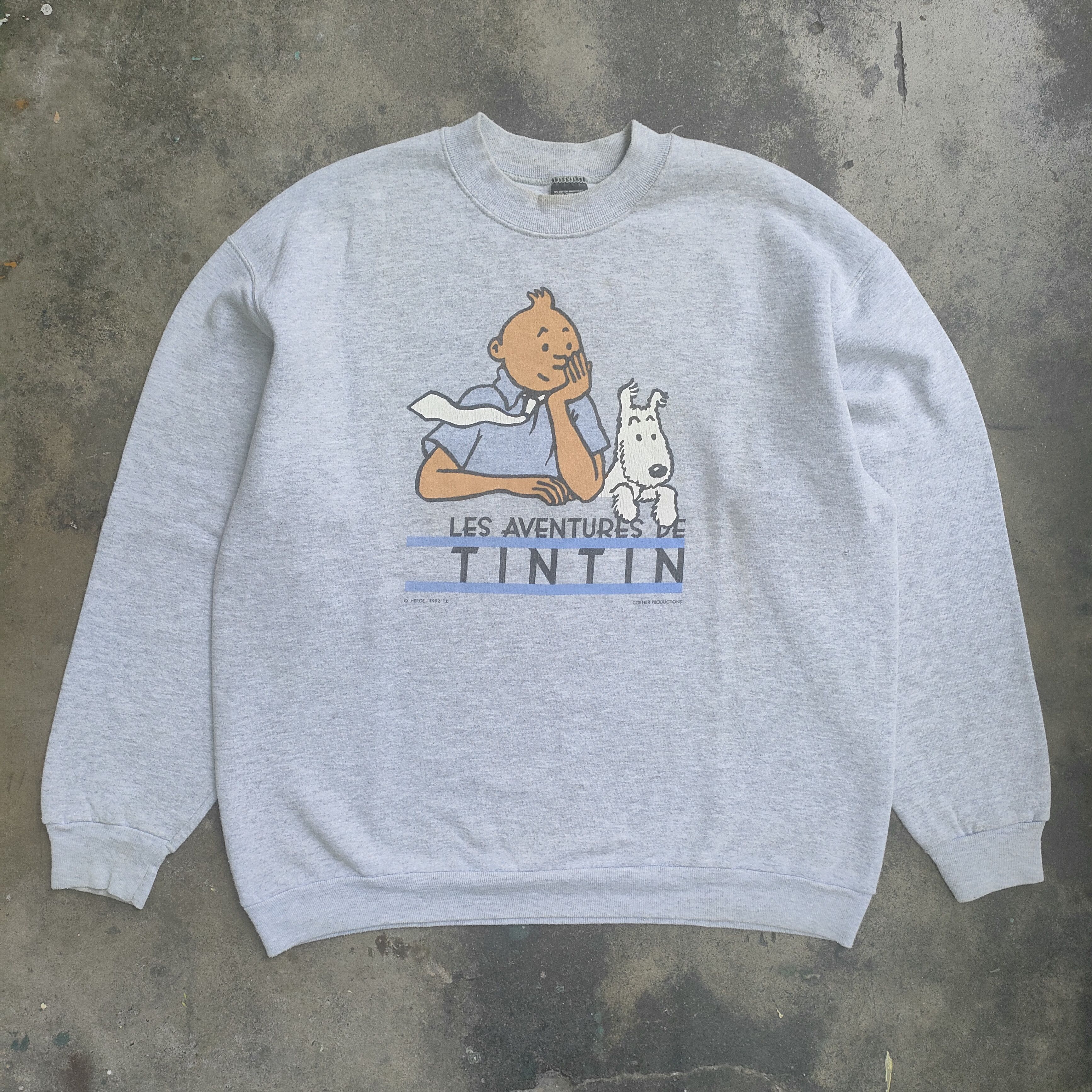 Vintage vintage 1992 Les Aventures de Tintin crewneck Size US L / EU 52-54 / 3 - 1 Thumbnail