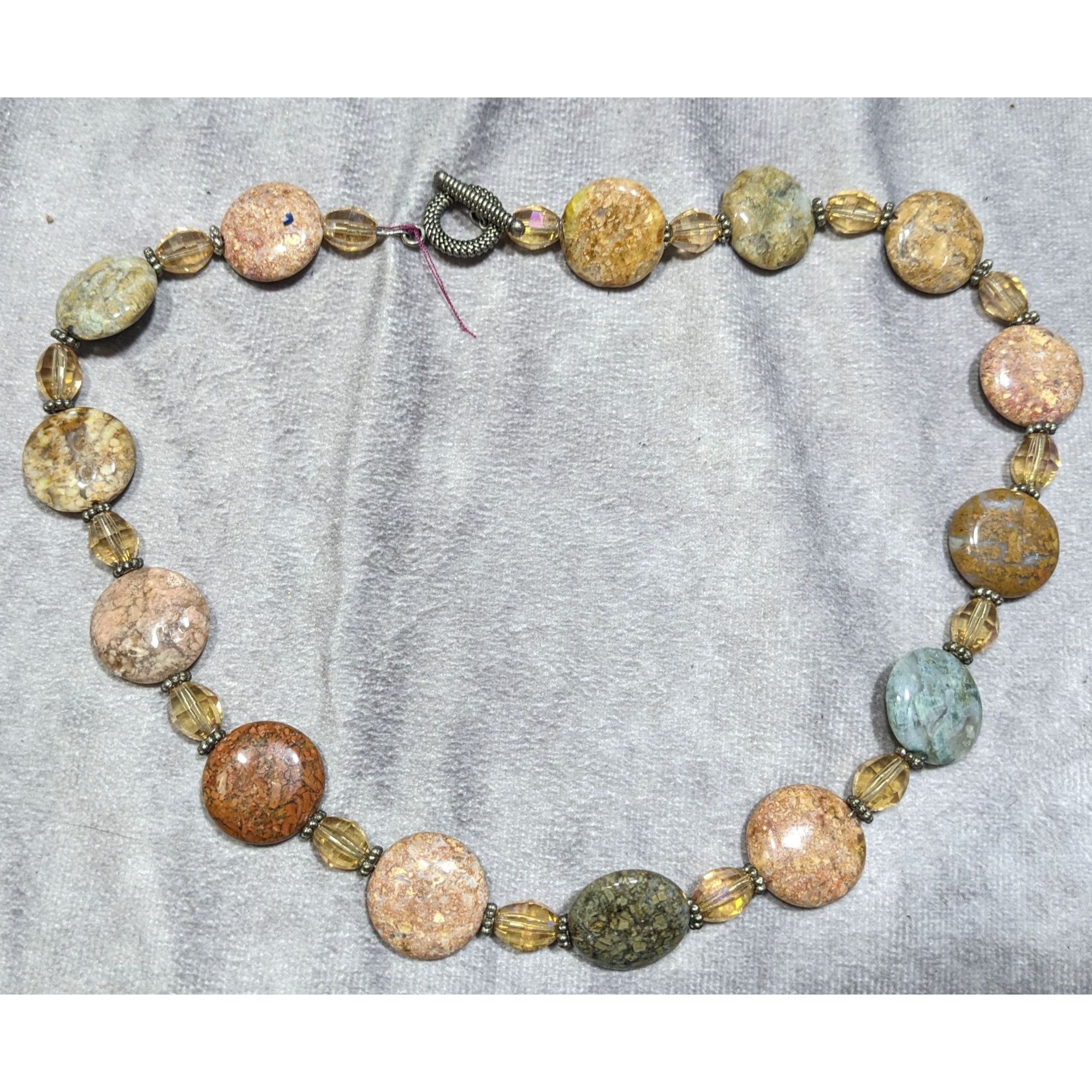 Other Natural Stone & Glass Beaded Necklace With Toggle Clasp Size ONE SIZE - 6 Thumbnail