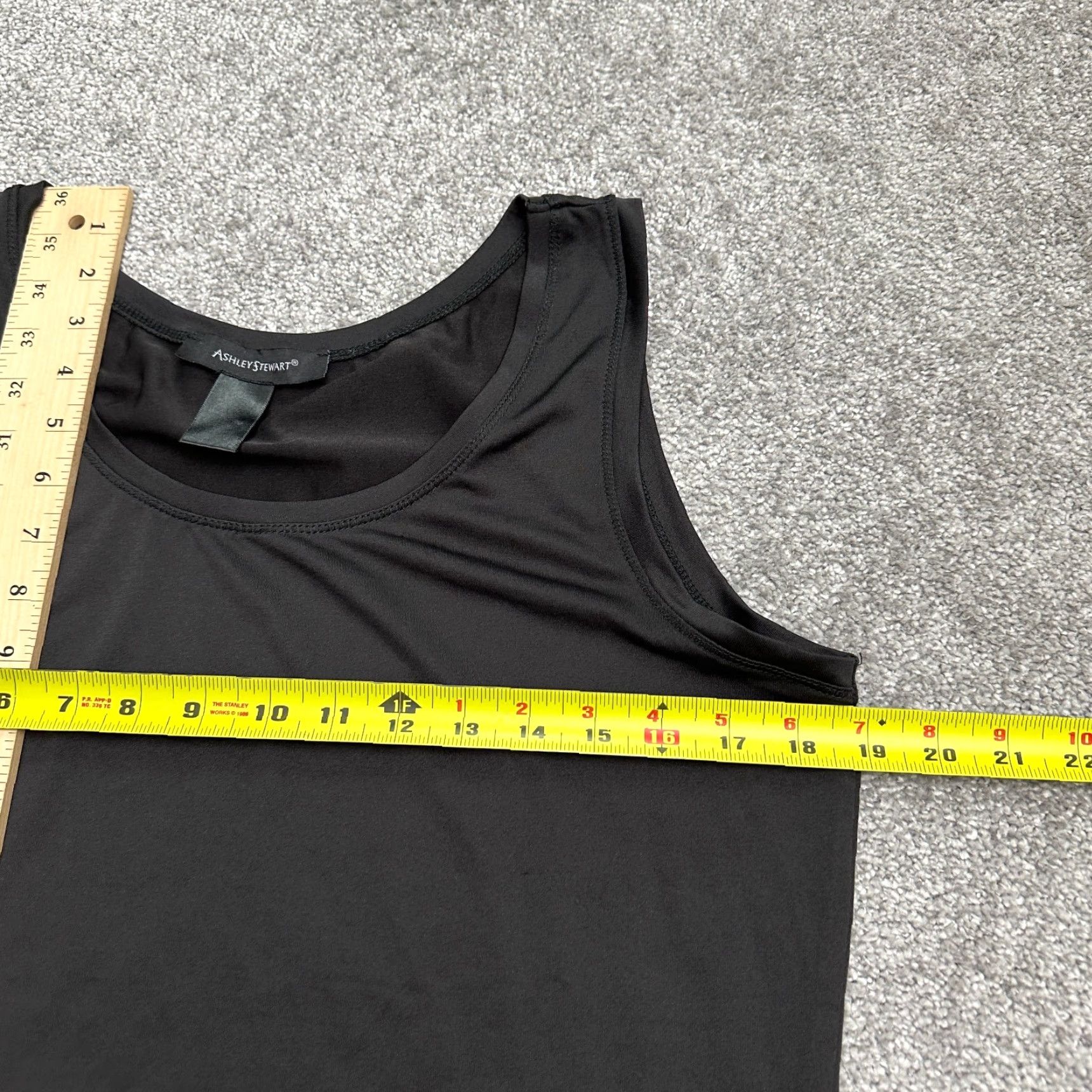 Vintage **Ashley Stewart Black Tank Top Women Plus Size 14/16 Stretch** User: **Ashley Stewart Women Plus Size 14/16 Black Stretch Tank Top** Size XL / US 12-14 / IT 48-50 - 6 Thumbnail