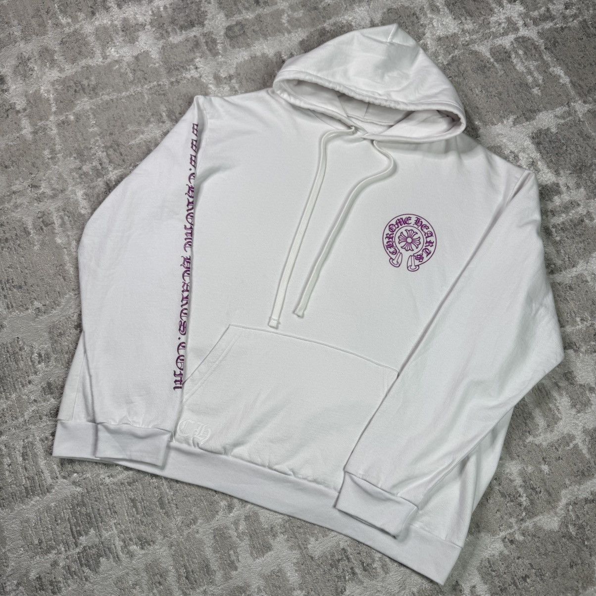 Chrome Hearts Purple glitter online exclusive horseshoe pullover hoodie Size US XXL / EU 58 / 5 - 11 Thumbnail