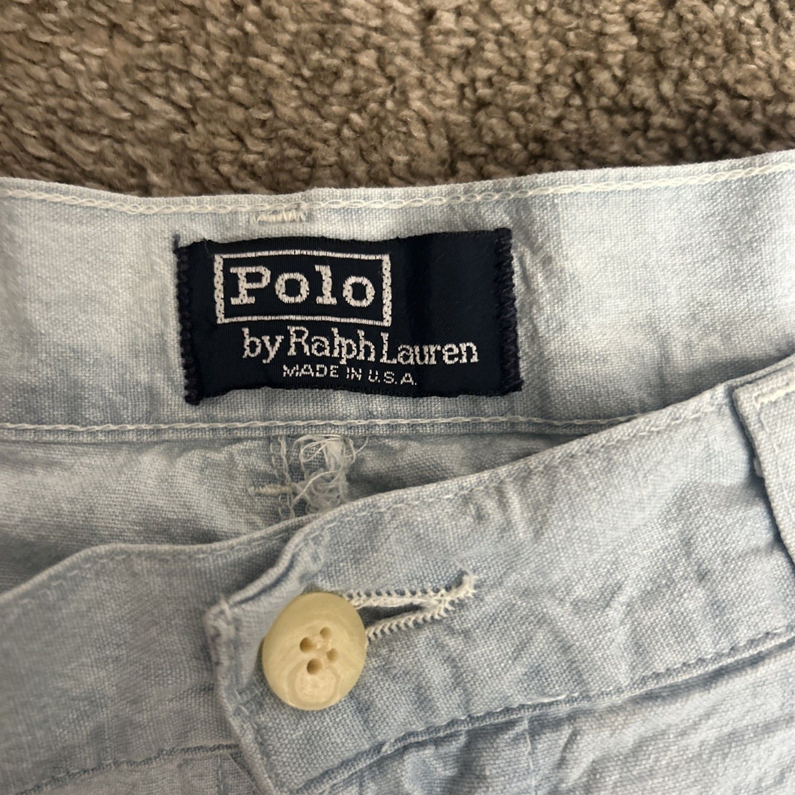 Polo Ralph Lauren Polo Ralph Lauren Mens Denim Shorts Pleated 9in Inseam Size US 33 - 2 Thumbnail