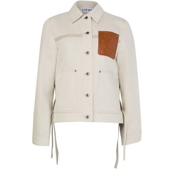 Loewe LOEWE Workwear Ecru Beige Cotton Linen Button Jacket New & A Size M / US 6-8 / IT 42-44 - 1 Thumbnail