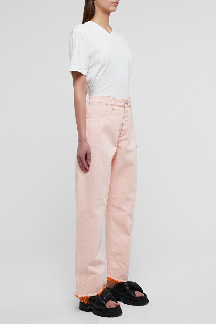Jil Sander o1y1025 Denim Pant in Salmon Pink Size 25" / US 0 / IT 36 - 3 Thumbnail