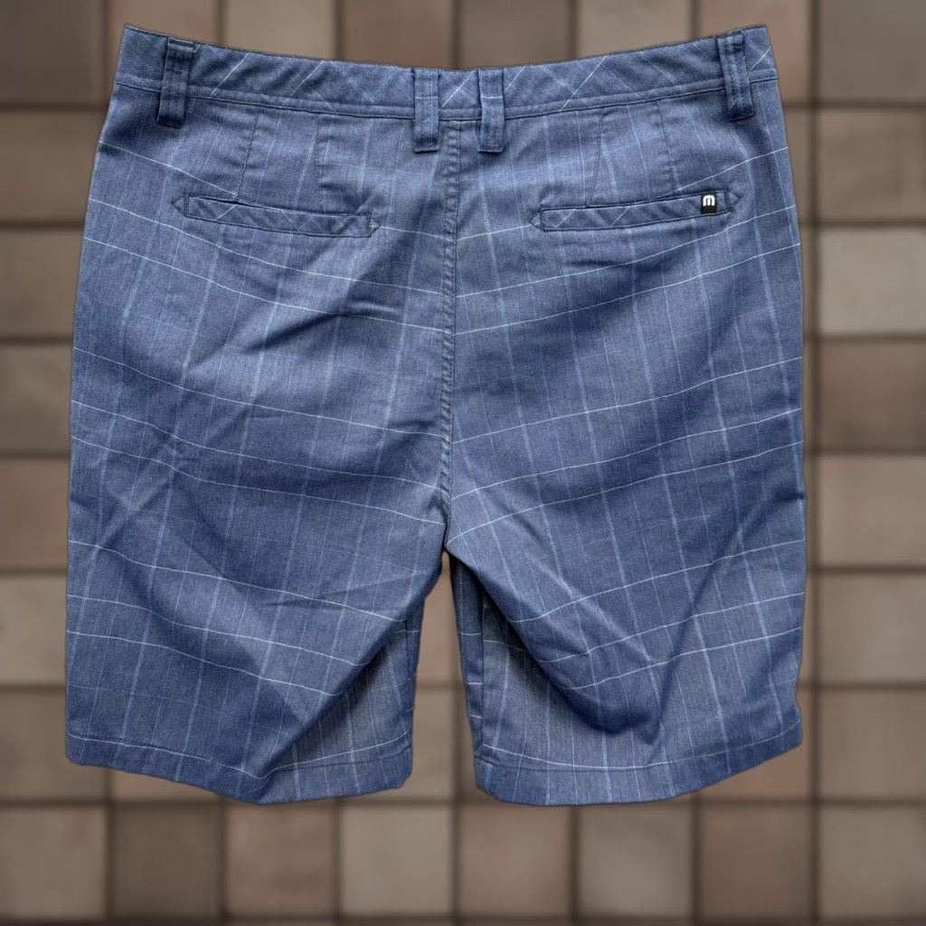 TravisMathew Travis Mathew Shorts Mens 36 Blue Check Chino Stretch Golf 10 Inseam Casual Size US 36 / EU 52 - 1 Thumbnail