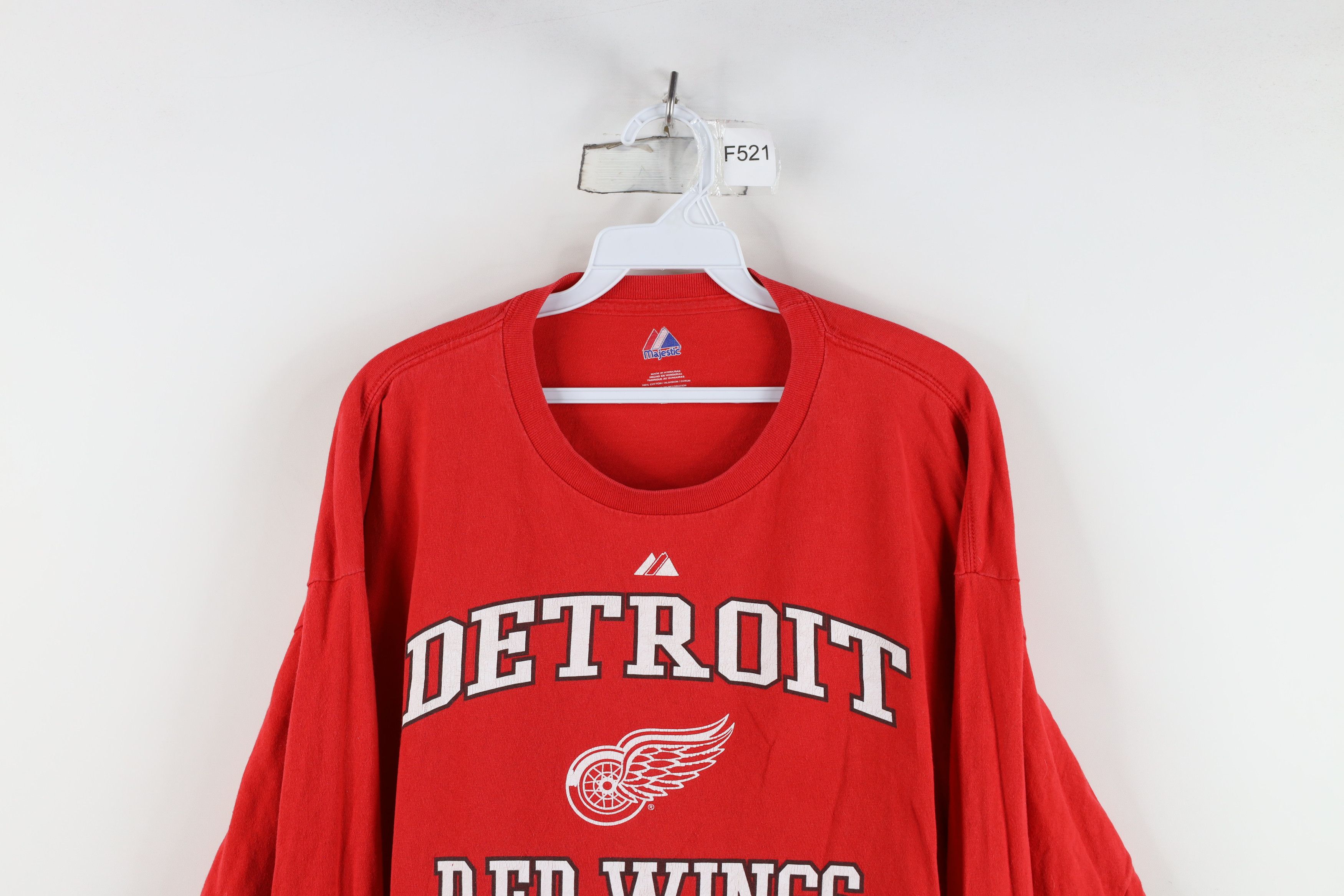 Majestic Vintage Majestic Red Wings Hockey Long Sleeve T-Shirt Red Size US XL / EU 56 / 4 - 2 Thumbnail
