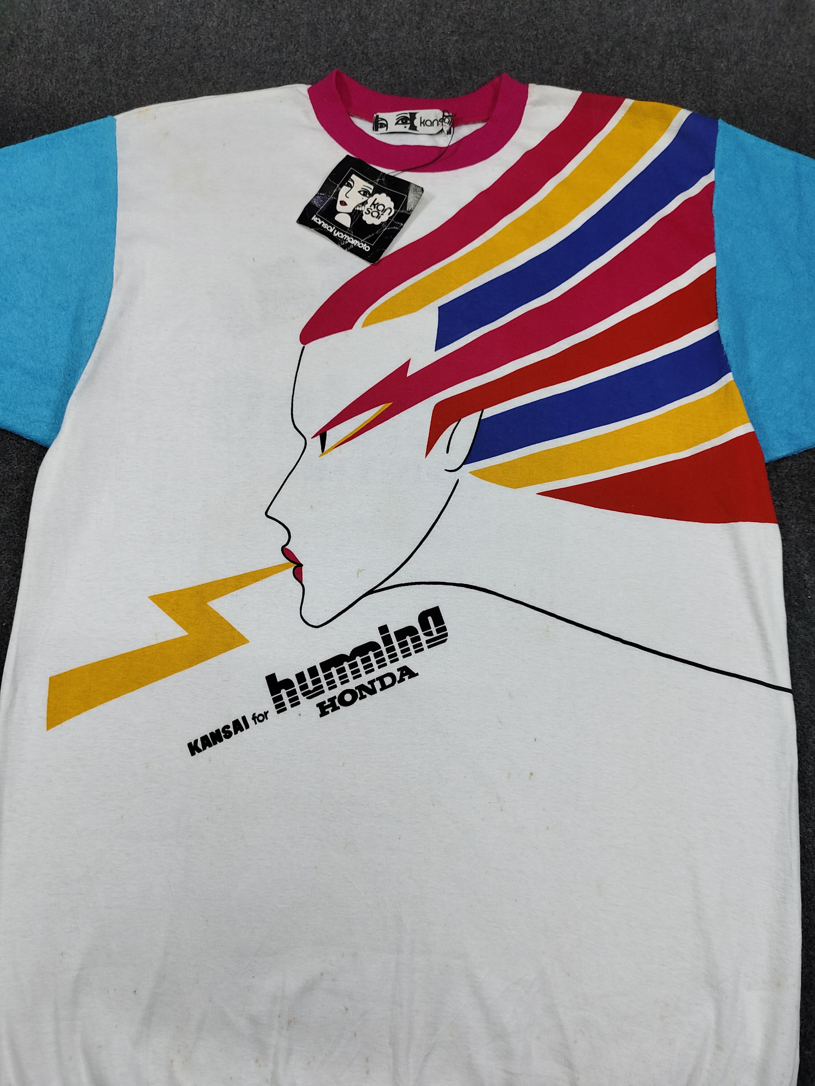 Kansai Yamamoto ARCHIVE🔥80s Kansai "Humming Honda" David Bowie Inspired Tee Size US M / EU 48-50 / 2 - 2 Thumbnail