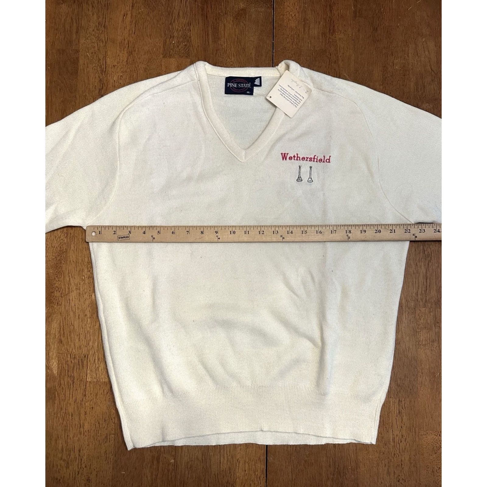 Vintage VINTAGE Sweater V Neck Acrylic XL Ivory 80s Wethersfield Connecticut Pullover Unisex Adults Size US XL / EU 56 / 4 - 6 Thumbnail