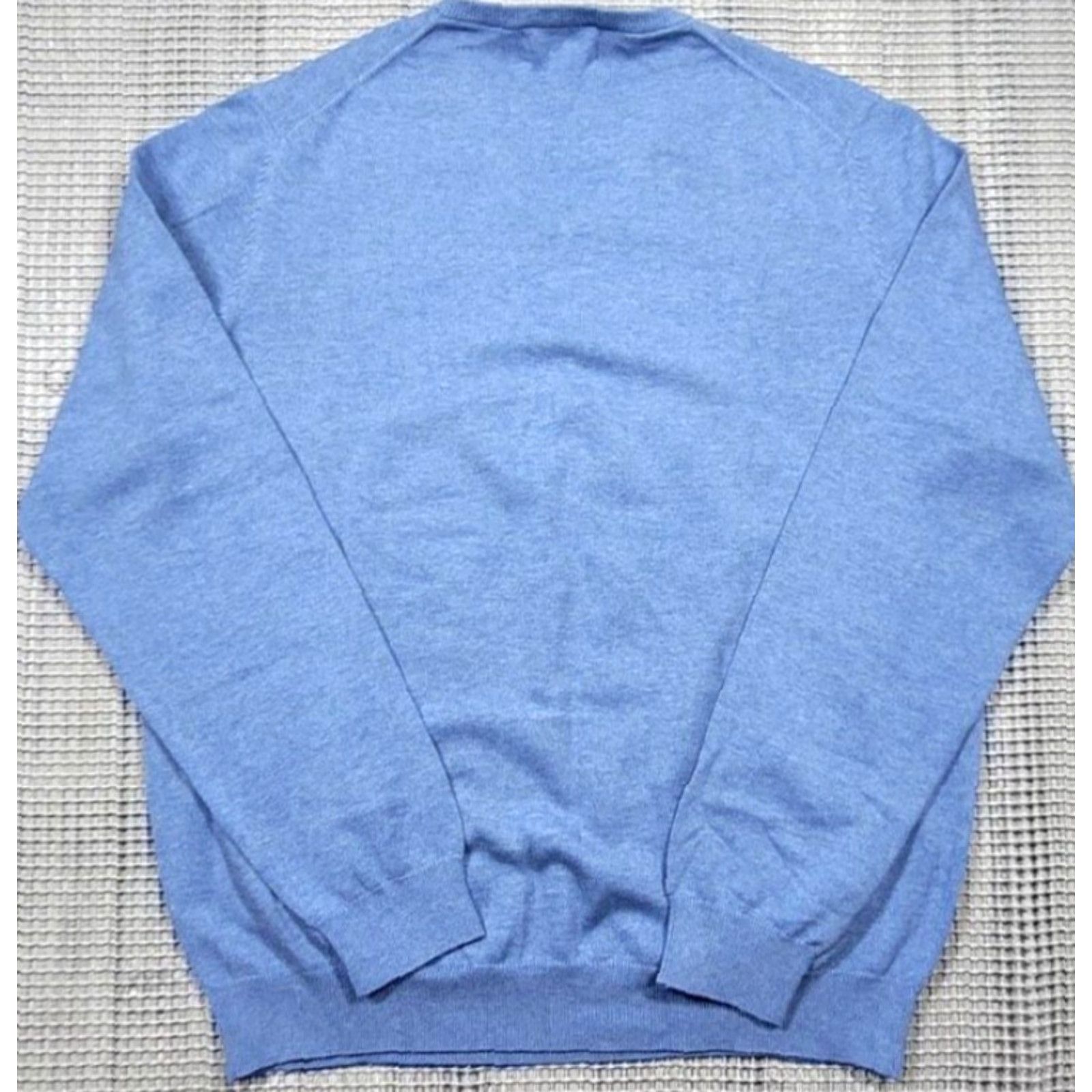 Vintage Bullock & Jones Sweater V-Neck XL Blue Cotton Cashmere Knit Pullover Mens Long Sleeve Classic, Preppy, Designer Size US XL / EU 56 / 4 - 6 Thumbnail