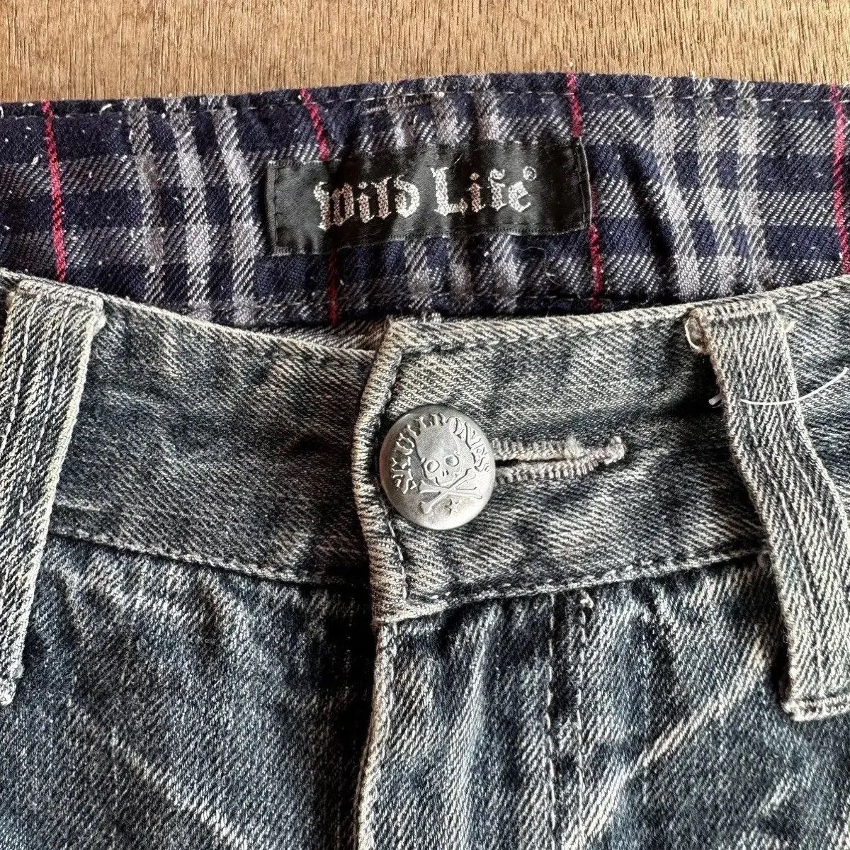 Seditionaries SICKS🔥MILD LIFE “SKULL BONES” Jeans Japan Plaid Denim Pants Size US 32 / EU 48 - 9 Thumbnail