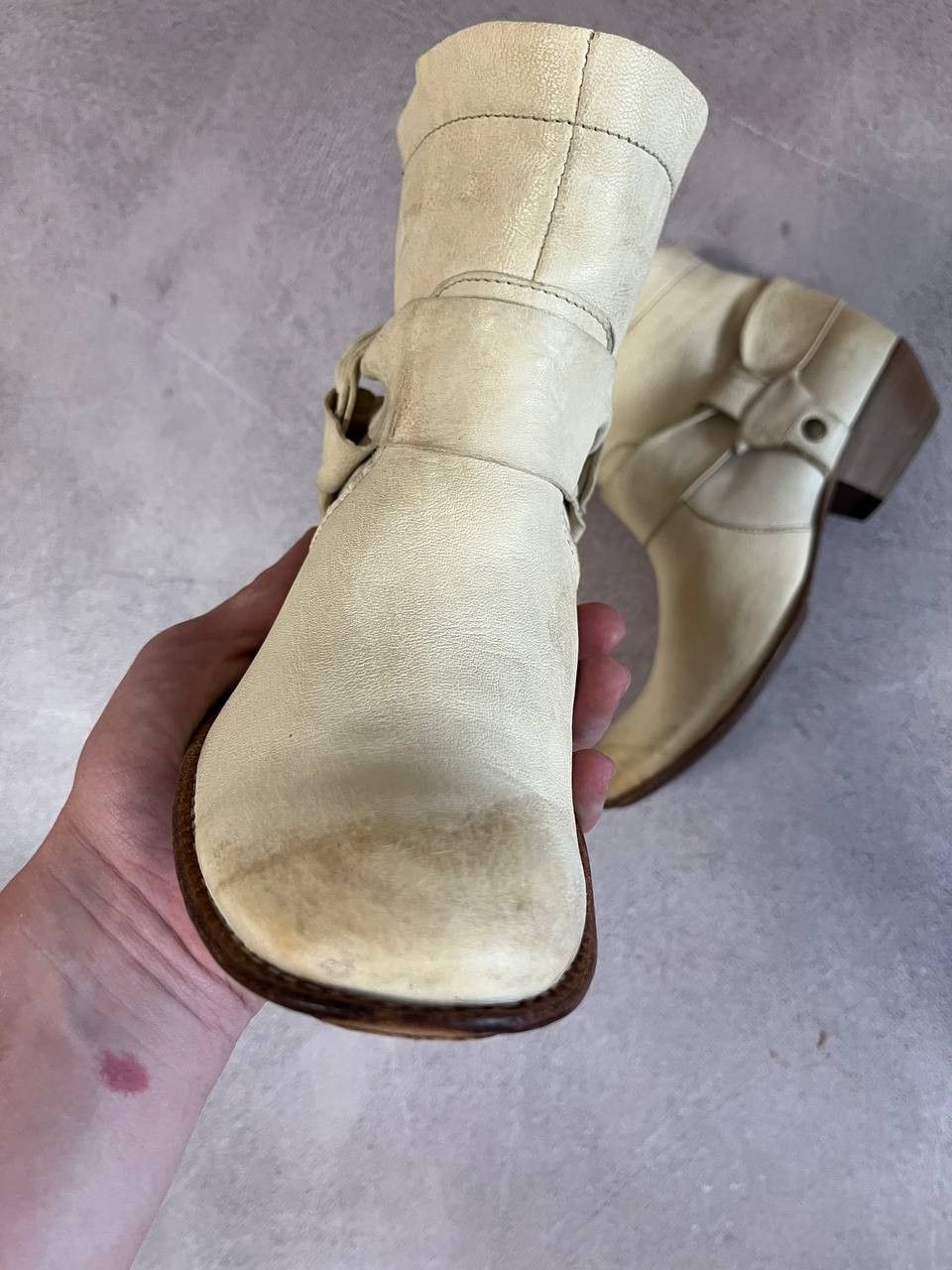 If Six Was Nine Vintage Italian As 98 Guidi style Faded Biker High Boots Size US 7.5 / IT 37.5 - 5 Thumbnail