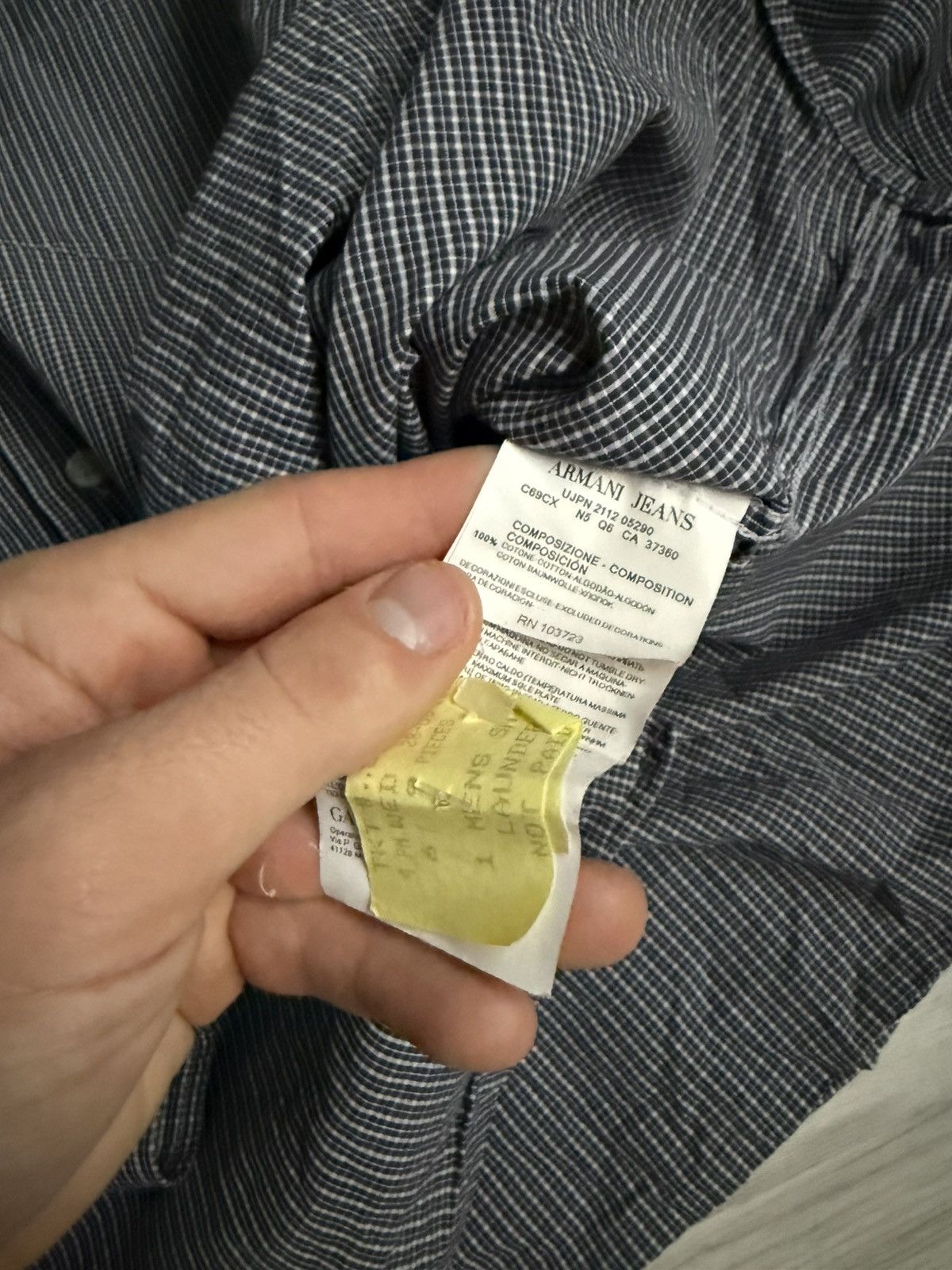 Armani × Vintage Vintage Armani Jeans Shirt navy check Size US M / EU 48-50 / 2 - 5 Thumbnail