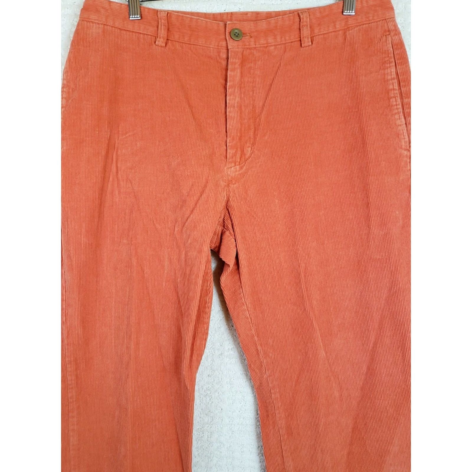 Vineyard Vines Vineyard Vines Pants Mens 35x29 Orange Corduroy Straight Flat Front Chino Zip Casual Modern Regular Mens Size US 35 - 3 Thumbnail