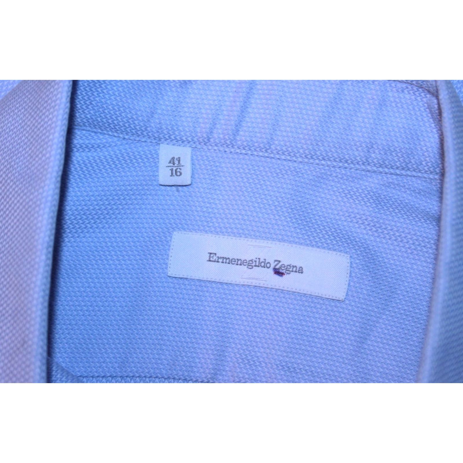 Ermenegildo Zegna Ermenegildo Zegna Blue Dress Shirt Mens 41 16 Size Regular XXL? 41,16 Size US L / EU 52-54 / 3 - 5 Thumbnail