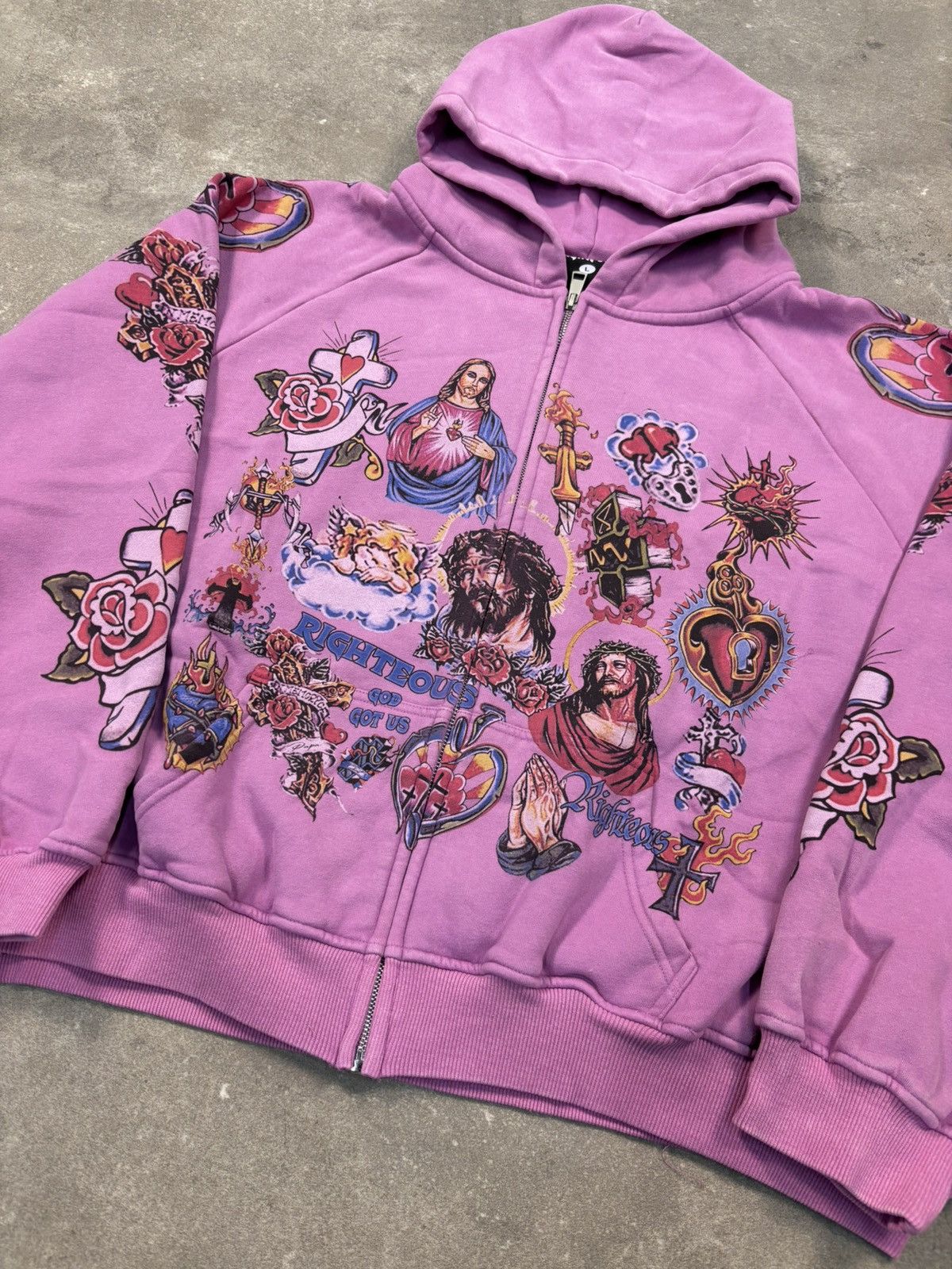Other Righteous Risen King Zip Up Hoodie, Purple Size US XL / EU 56 / 4 - 3 Thumbnail