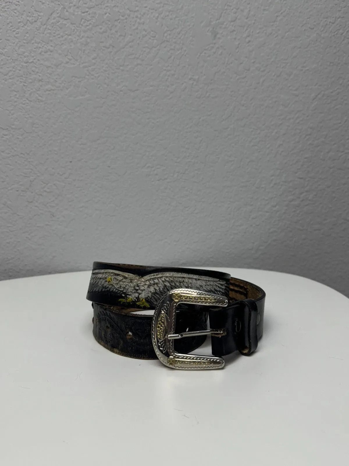 Harley Davidson Vintage 90s Japan Leather Black Belt Hysteric Glamour Style Size ONE SIZE - 3 Thumbnail