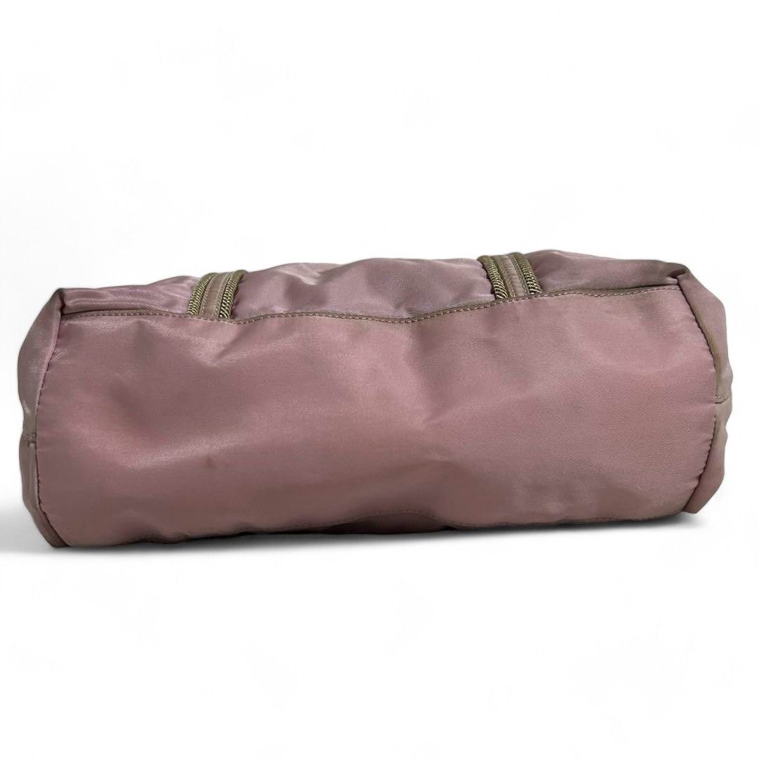 Prada Prada - Pink Nylon Handbag Brown Leather Size ONE SIZE - 5 Thumbnail