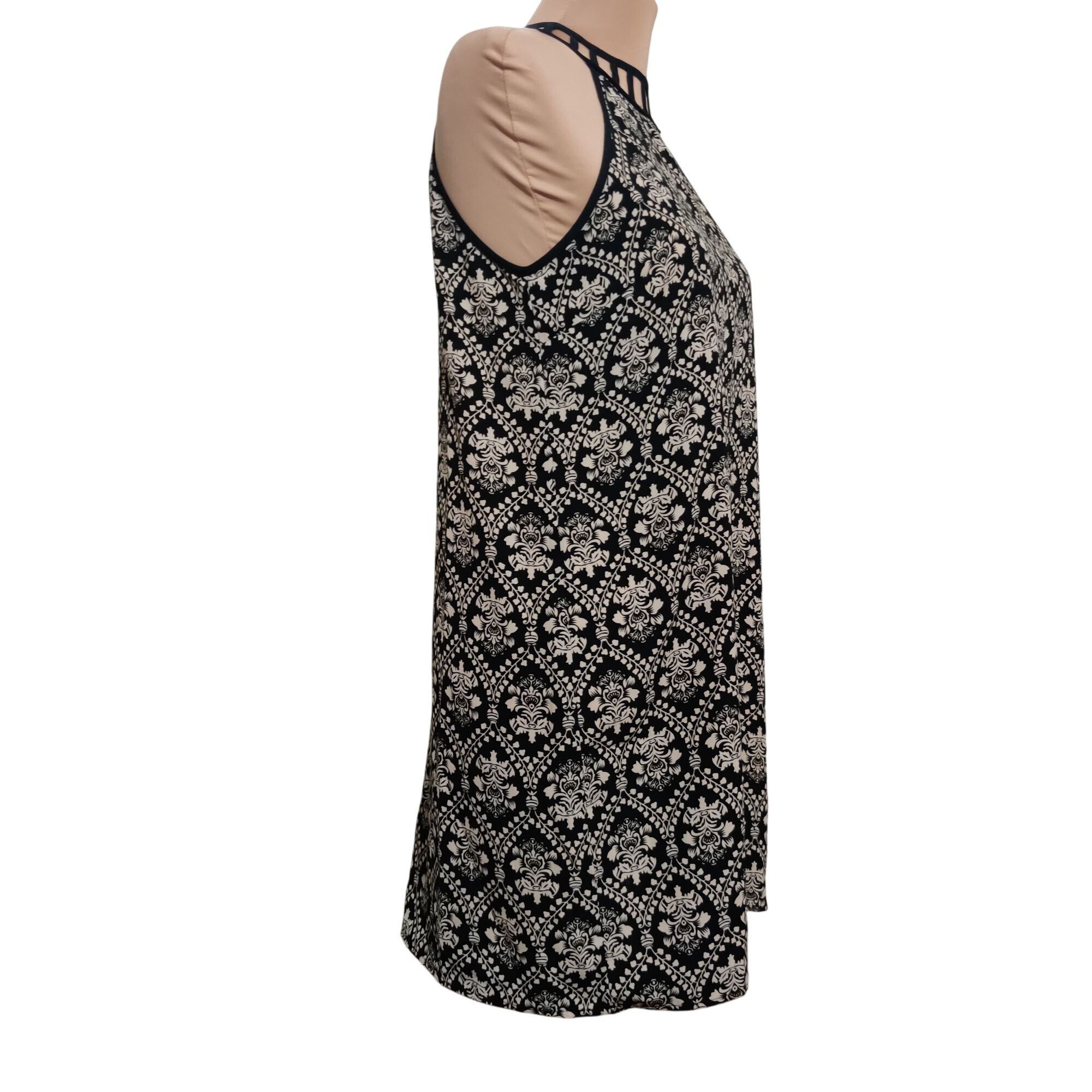Other Monteau Los Angeles Womens Dress Halter Floral Damask Shift Size M / US 6-8 / IT 42-44 - 3 Thumbnail
