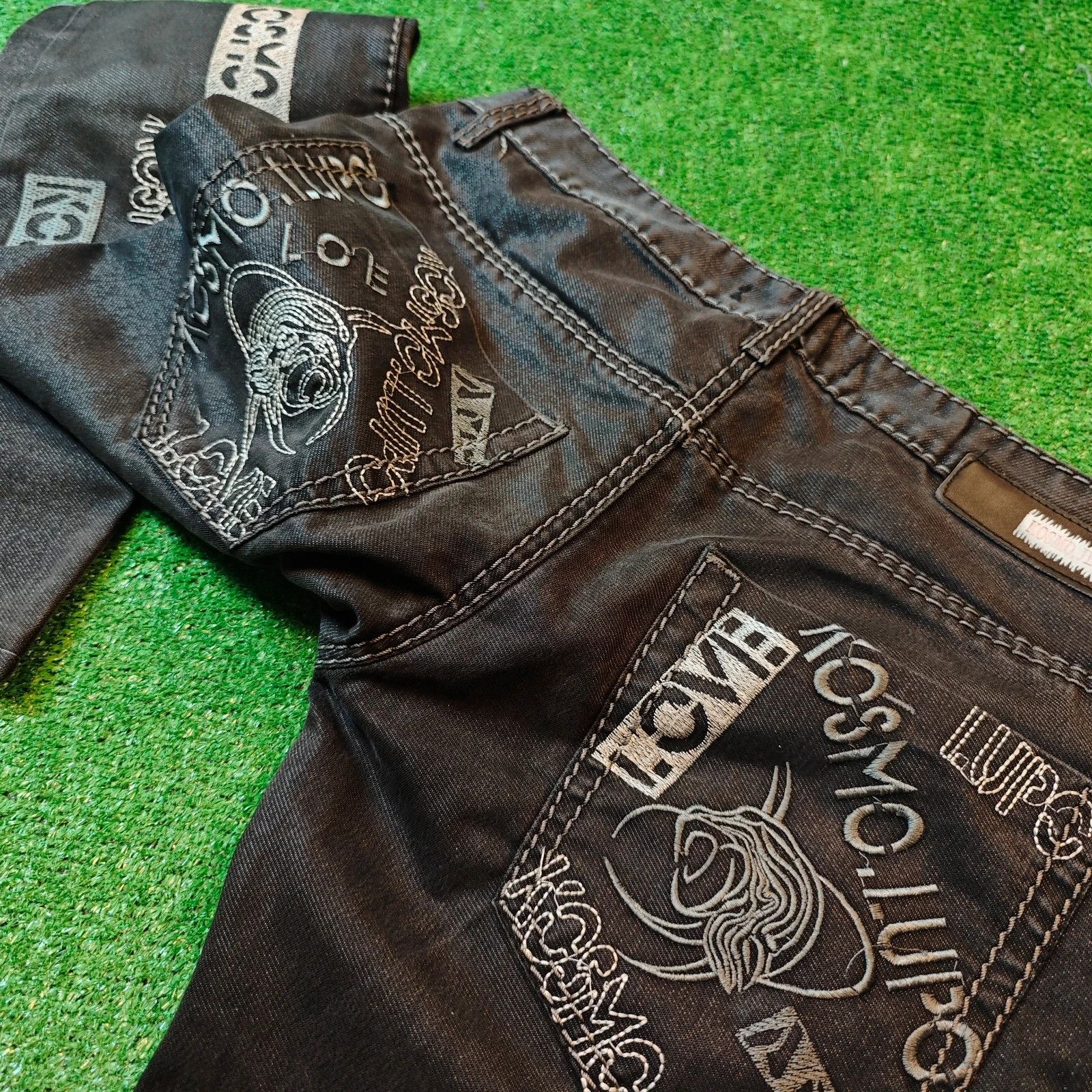 Other Kosmo Lupo Jeans Mens 30 Straight embroidered drip y2k Size US 30 / EU 46 - 4 Thumbnail
