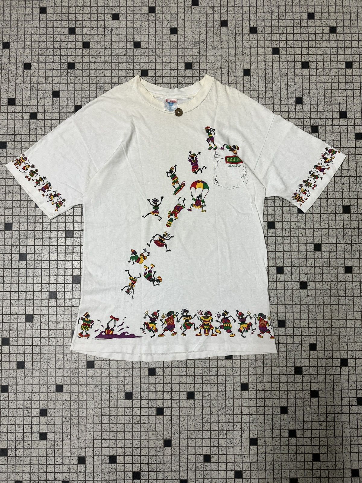Vintage 🔥RARE🔥 Vintage 90s Reggae Jam Jamaica Over Print Shirt Size US L / EU 52-54 / 3 - 1 Thumbnail