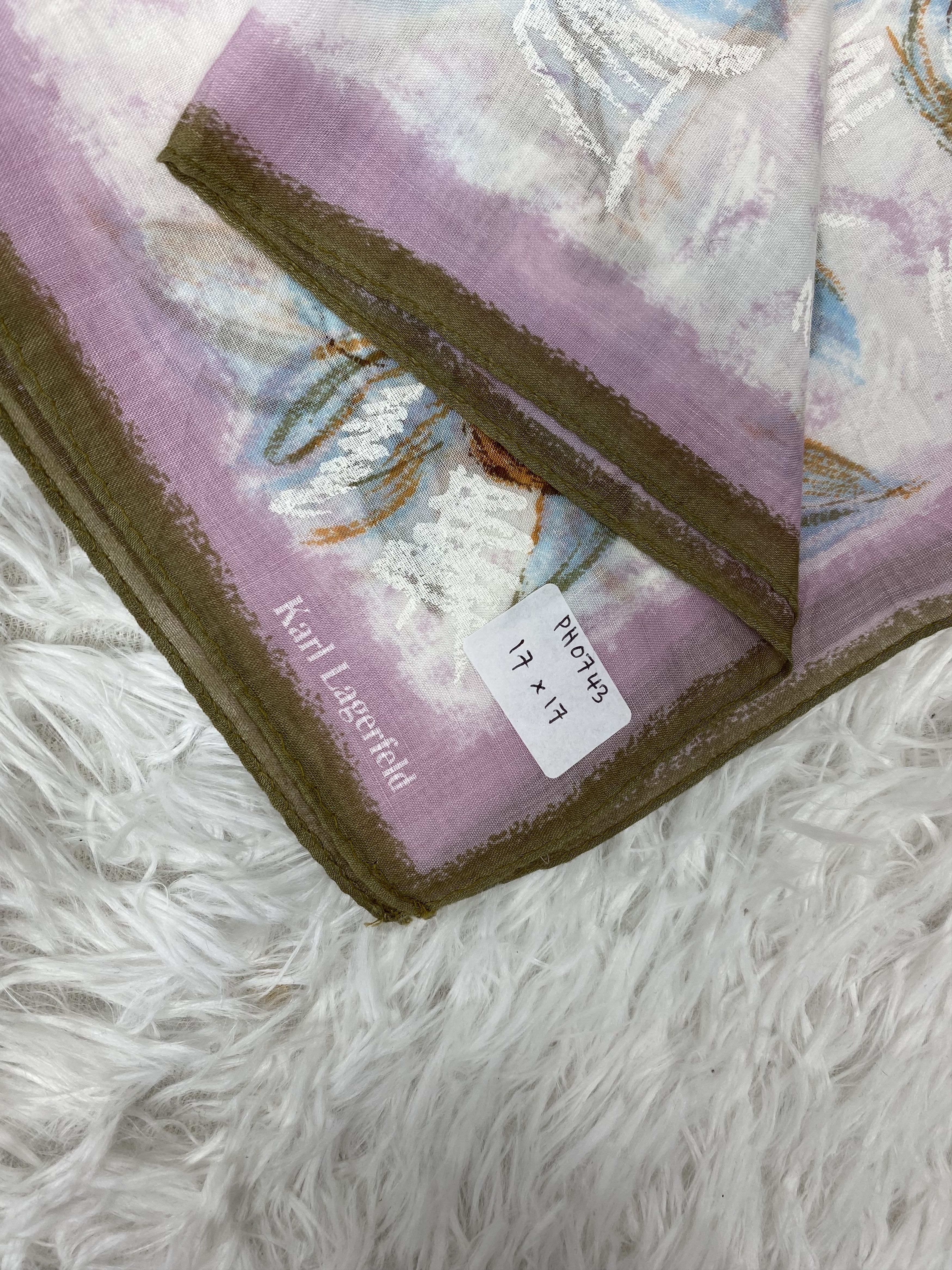 Karl Lagerfeld × Vintage Vintage Karl Lagerfeld Handkerchief Neckerchief PH0743 Size ONE SIZE - 2 Thumbnail