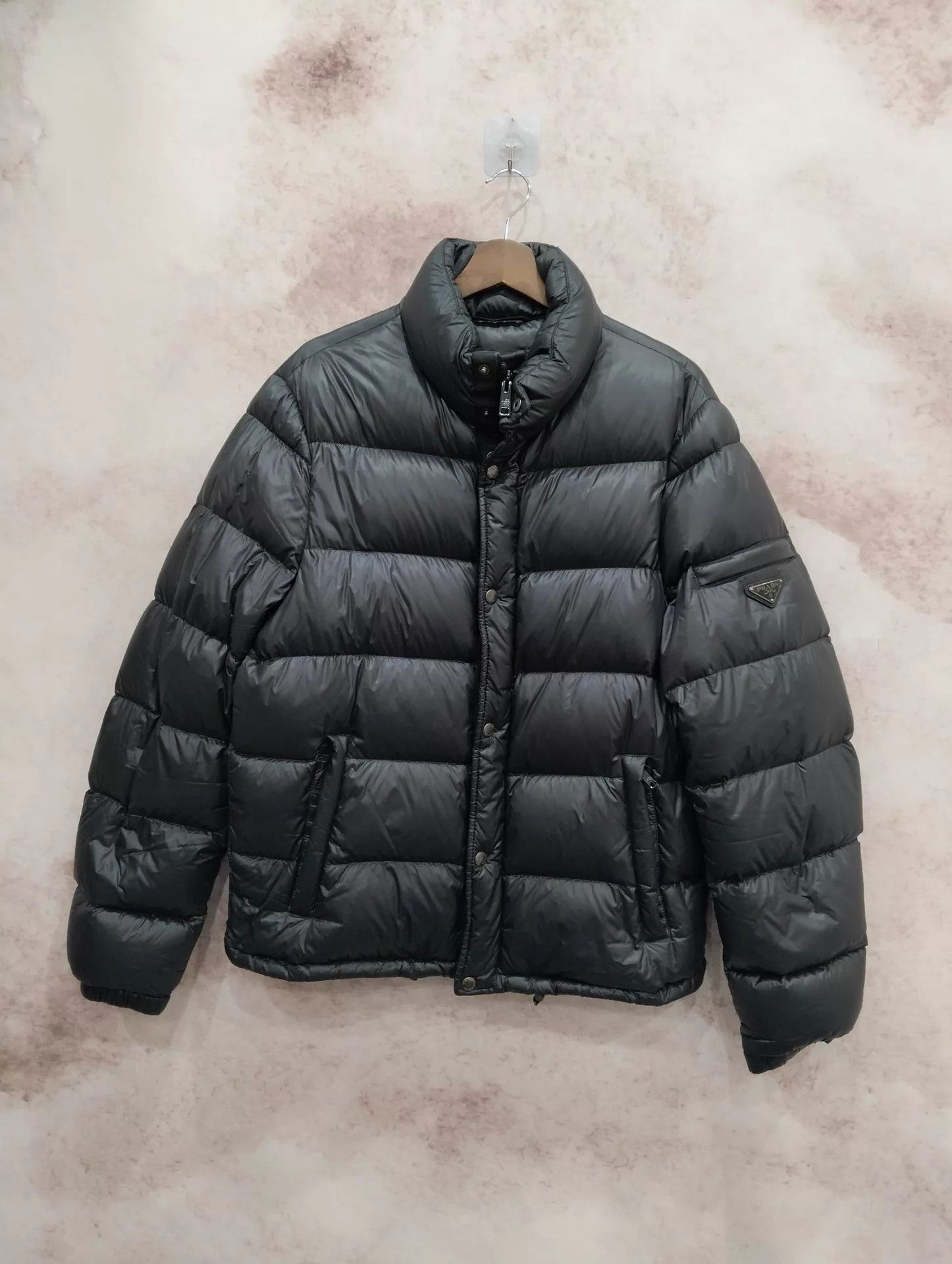 Prada PRADA Black Triangle Logo Down Jacket Size 48 Size US M / EU 48-50 / 2 - 1 Thumbnail