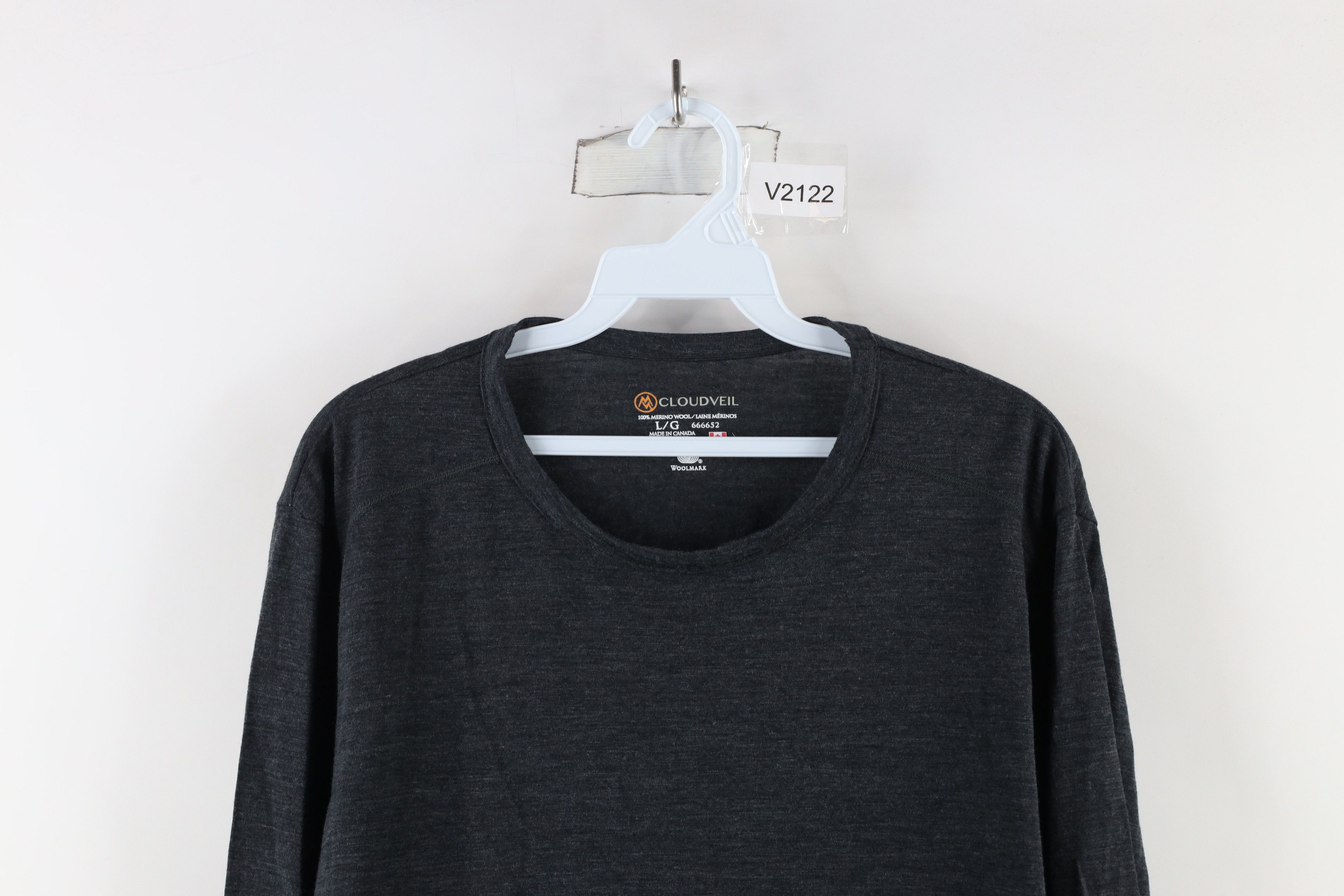 Vintage Cloudveil Wool Knit Base Layer Long Sleeve T-Shirt Gray Size US L / EU 52-54 / 3 - 2 Thumbnail