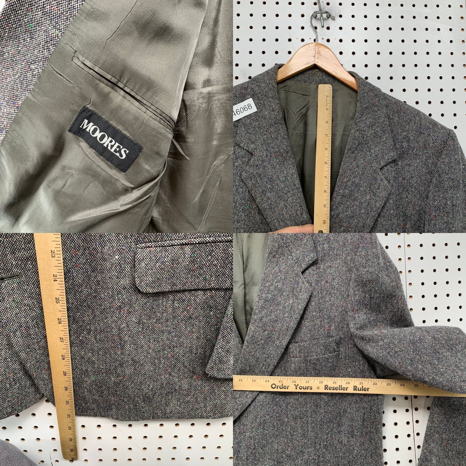 Vintage VINTAGE Magee Blazer Mens 50 Tweed Wool Donegal Speckled Patch Pocket Jacket 2 Piece Notch Lapel, Single-Breasted, Gray, Wool, Chest 50 Size 50R - 8 Thumbnail