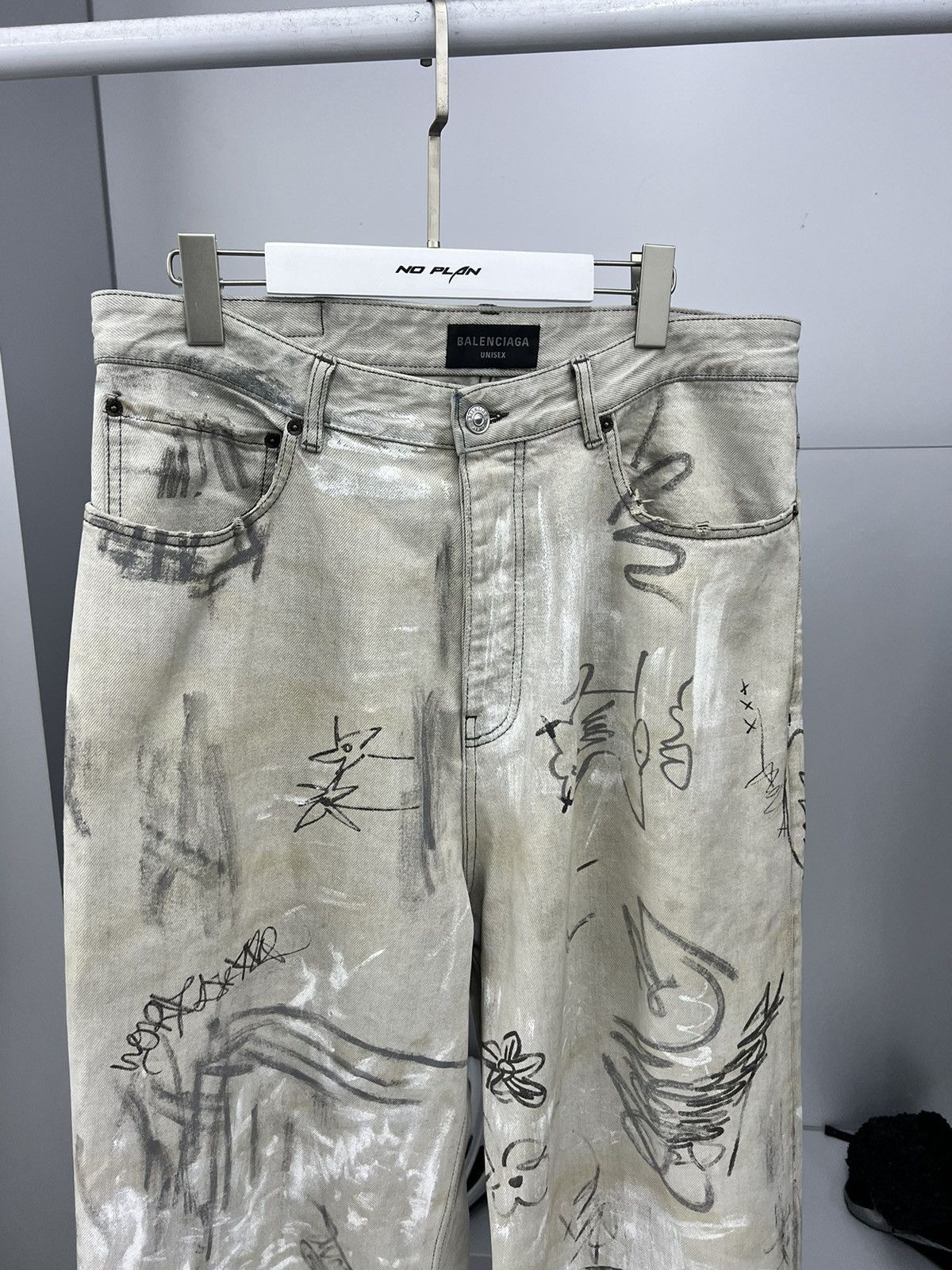 Balenciaga Balenciaga SS23 graffiti print organic wide leg jeans Size US 32 / EU 48 - 3 Thumbnail