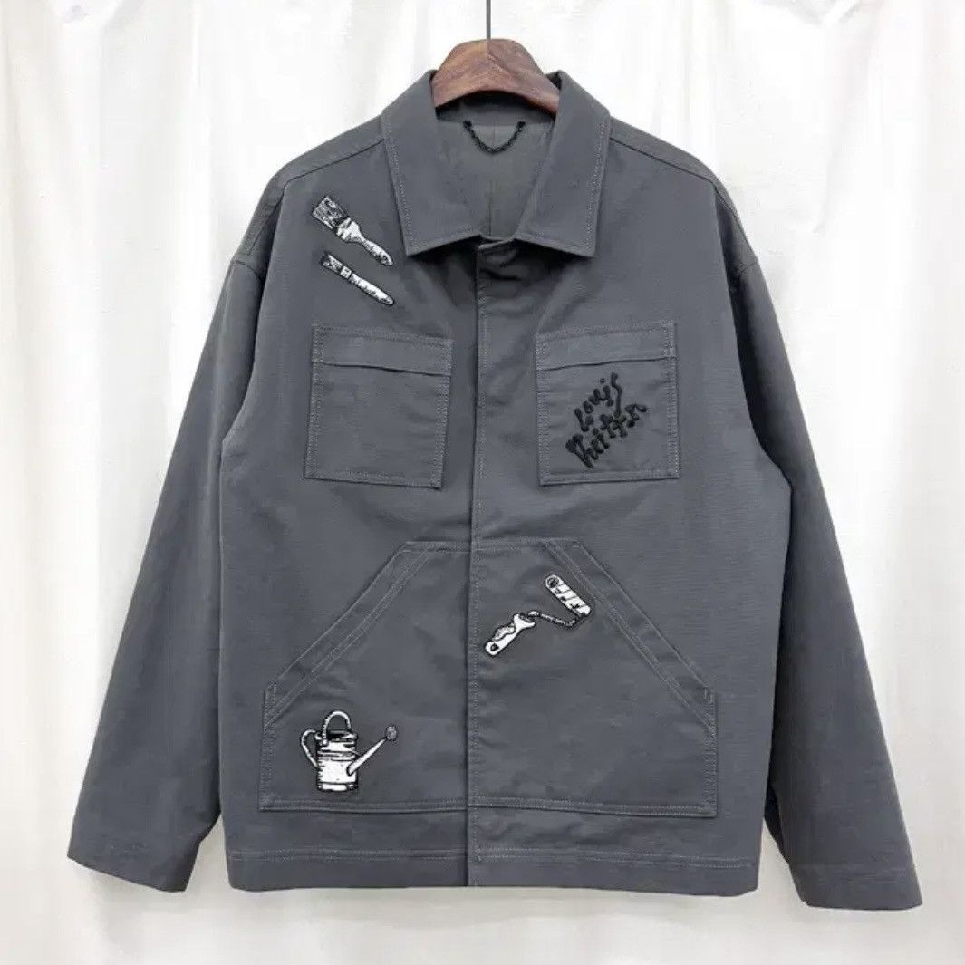 Louis Vuitton Louis Vuitton Gray Denim Jacket with Embroidery Size US M / EU 48-50 / 2 - 1 Thumbnail