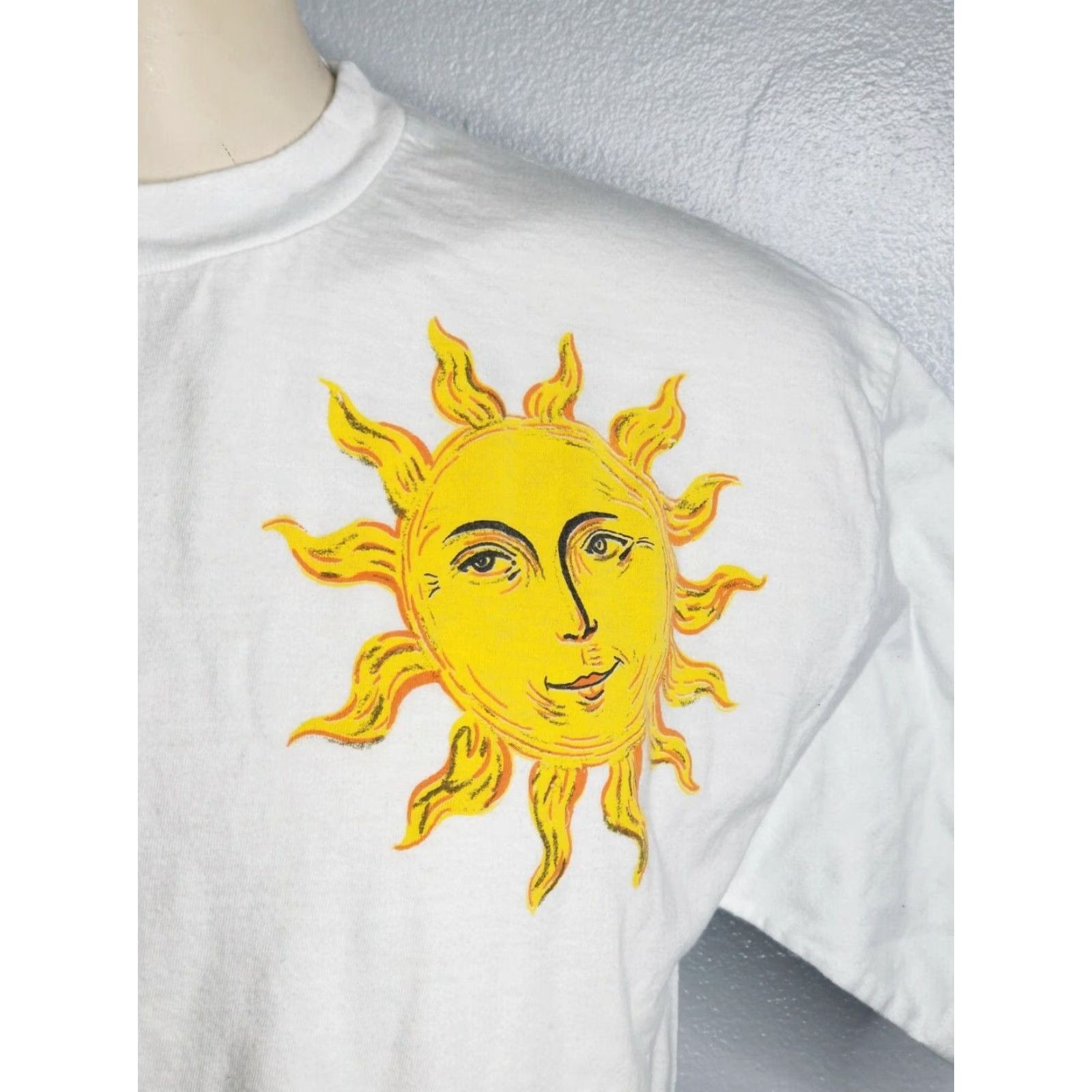 Sunflower VINTAGE 1980s American Weekend Sunflower Graphic T-Shirt Oversized Women’s M/L All Over Print Casual White Size M / US 6-8 / IT 42-44 - 5 Thumbnail