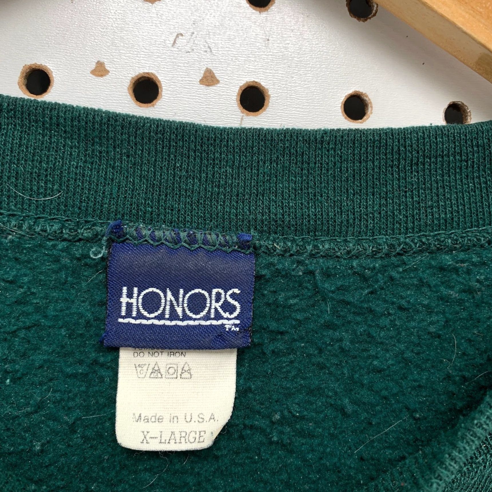 Vintage VINTAGE Honors Fleece Sweatshirt Crewneck Green Mens XL 90s United States Made In Usa Size US XL / EU 56 / 4 - 4 Thumbnail