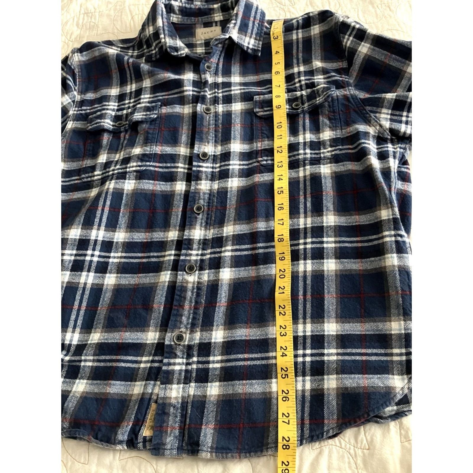 Vintage JACHS Men's Shirt 2XL Blue Tartan Plaid Flannel Heavyweight Cotton Long Sleeve Button-Up Size US XXL / EU 58 / 5 - 5 Thumbnail