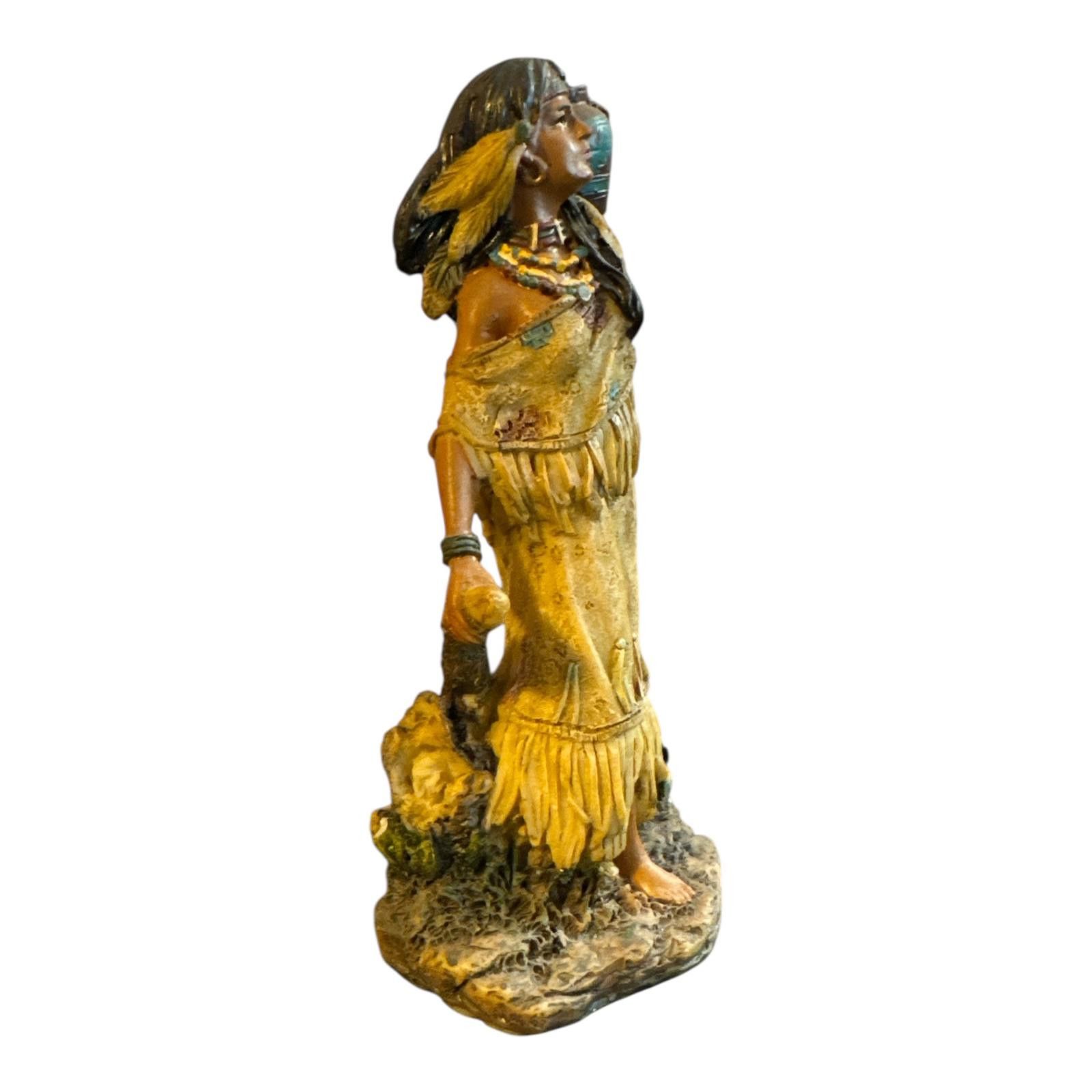 Unknown London Hand-Painted Native American Woman Figurine with Water Jug Size ONE SIZE - 2 Thumbnail