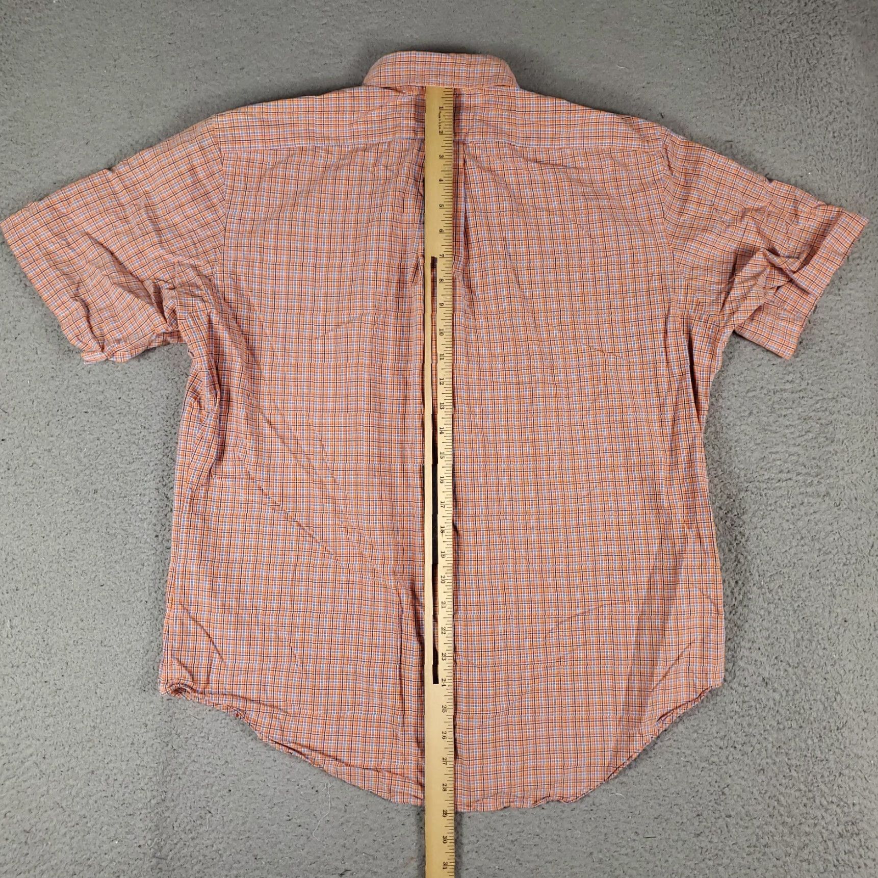 Ralph Lauren Ralph Lauren Shirt Mens Large Orange Blue Plaid Pony Button Up Short Sleeve Size US L / EU 52-54 / 3 - 4 Thumbnail
