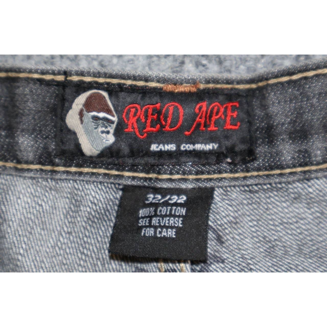 Vintage Red Ape Authentic Embroidered Wide Leg Jeans Mens 32x32 Size US 32 / EU 48 - 3 Thumbnail